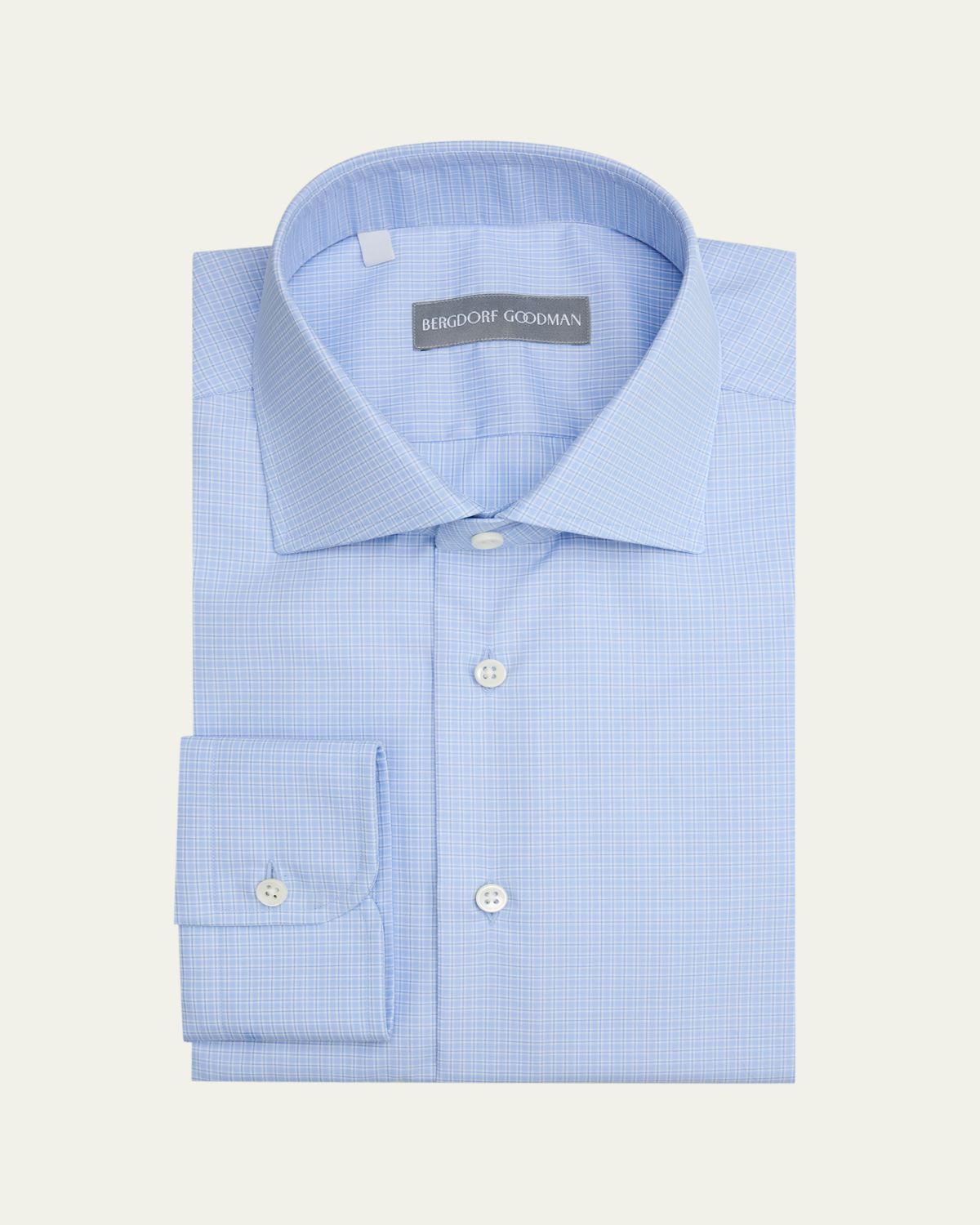 Bergdorf Goodman Men's Cotton Micro-Check Dress Shirt
