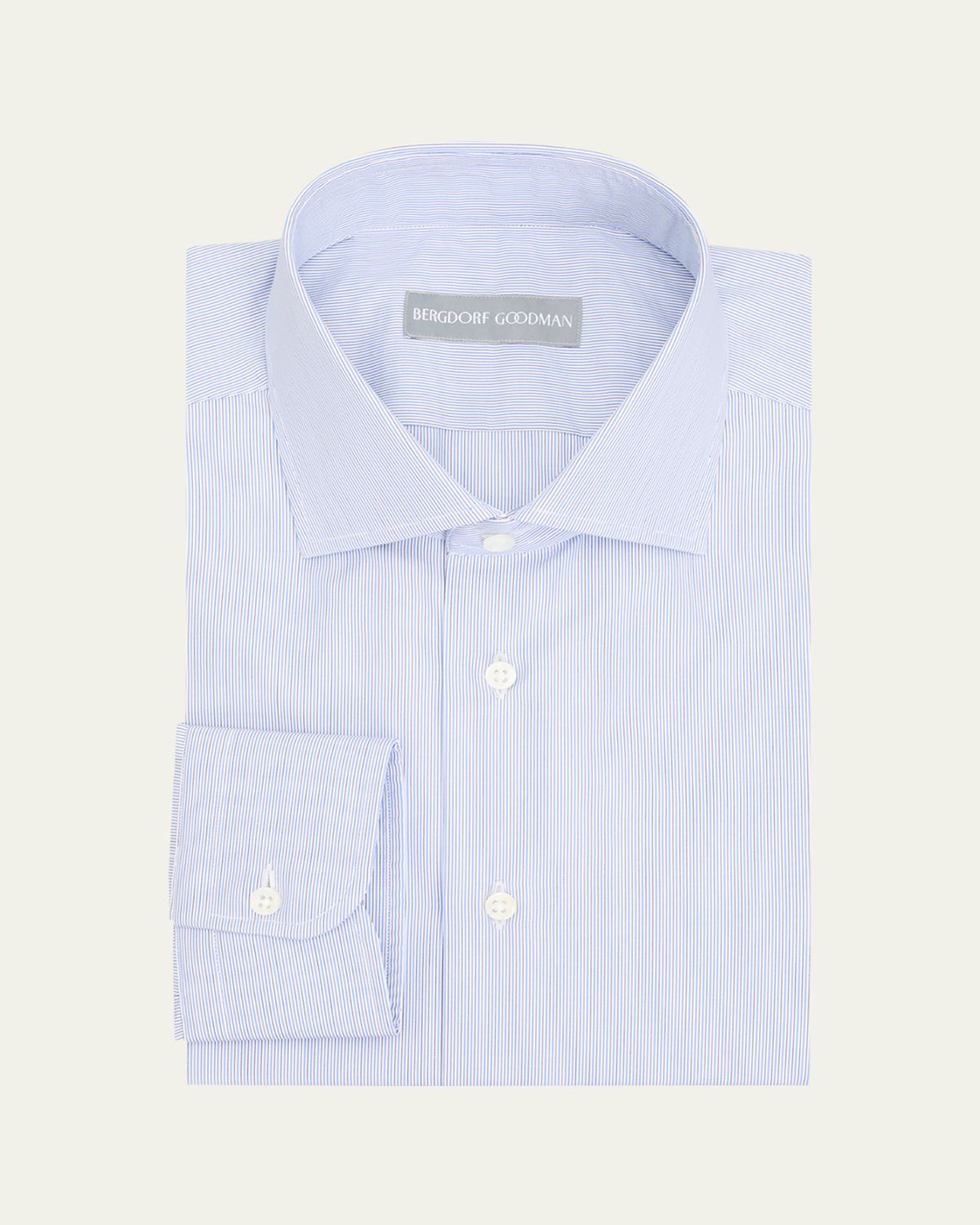 Bergdorf Goodman Men's Cotton Pencil Stripe Spread Collar Dress Shirt