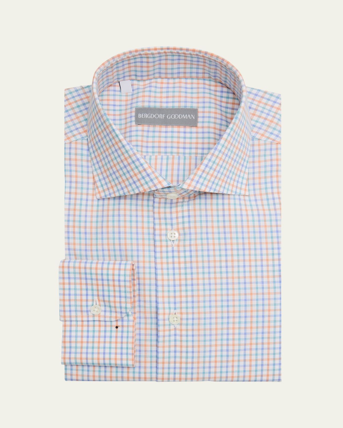 Bergdorf Goodman Men's Cotton Multicolor Plaid Dress Shirt