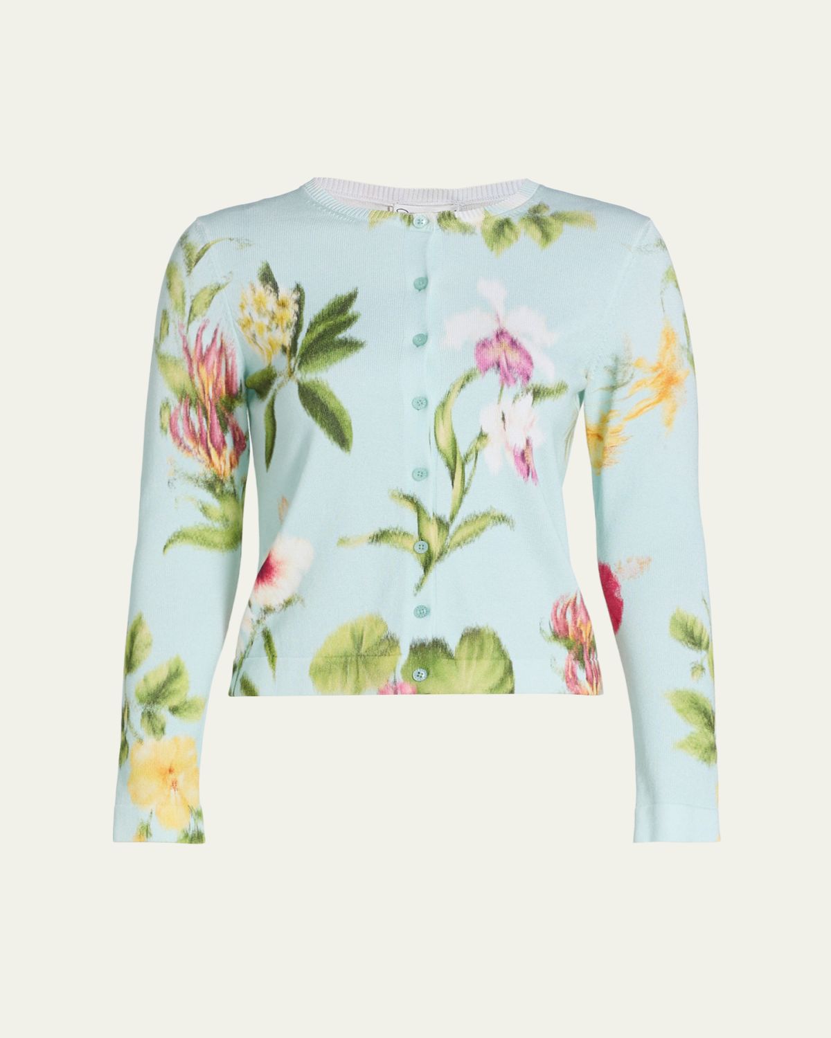 Oscar de la Renta Dominican Floral-Print Crewneck Cardigan | Thumbnail 6 Oscar de la Renta Dominican Floral-Print Crewneck Cardigan | Thumbnail 6