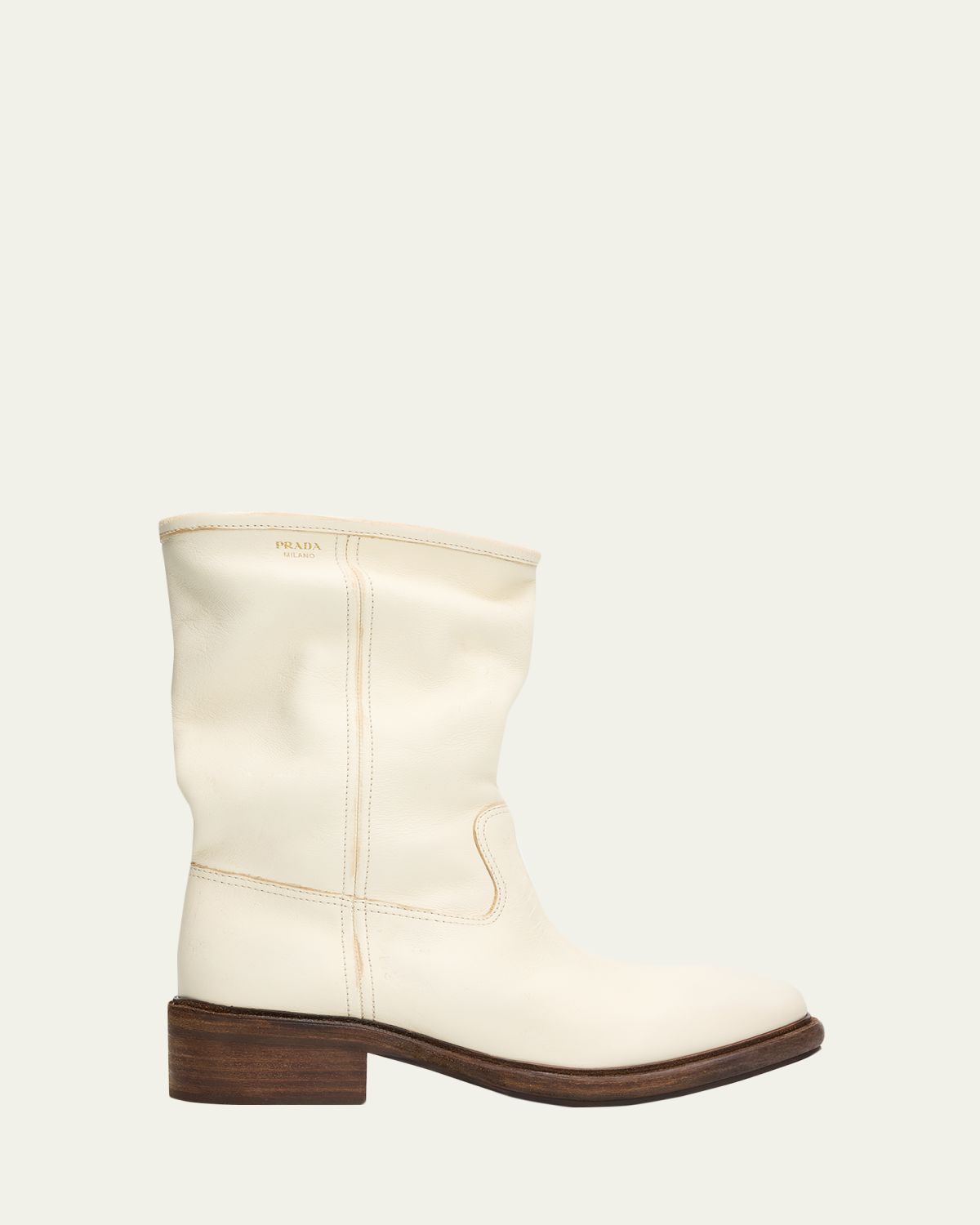 Prada 45mm Vintage-Effect Leather Mid-Calf Boots | Thumbnail 6