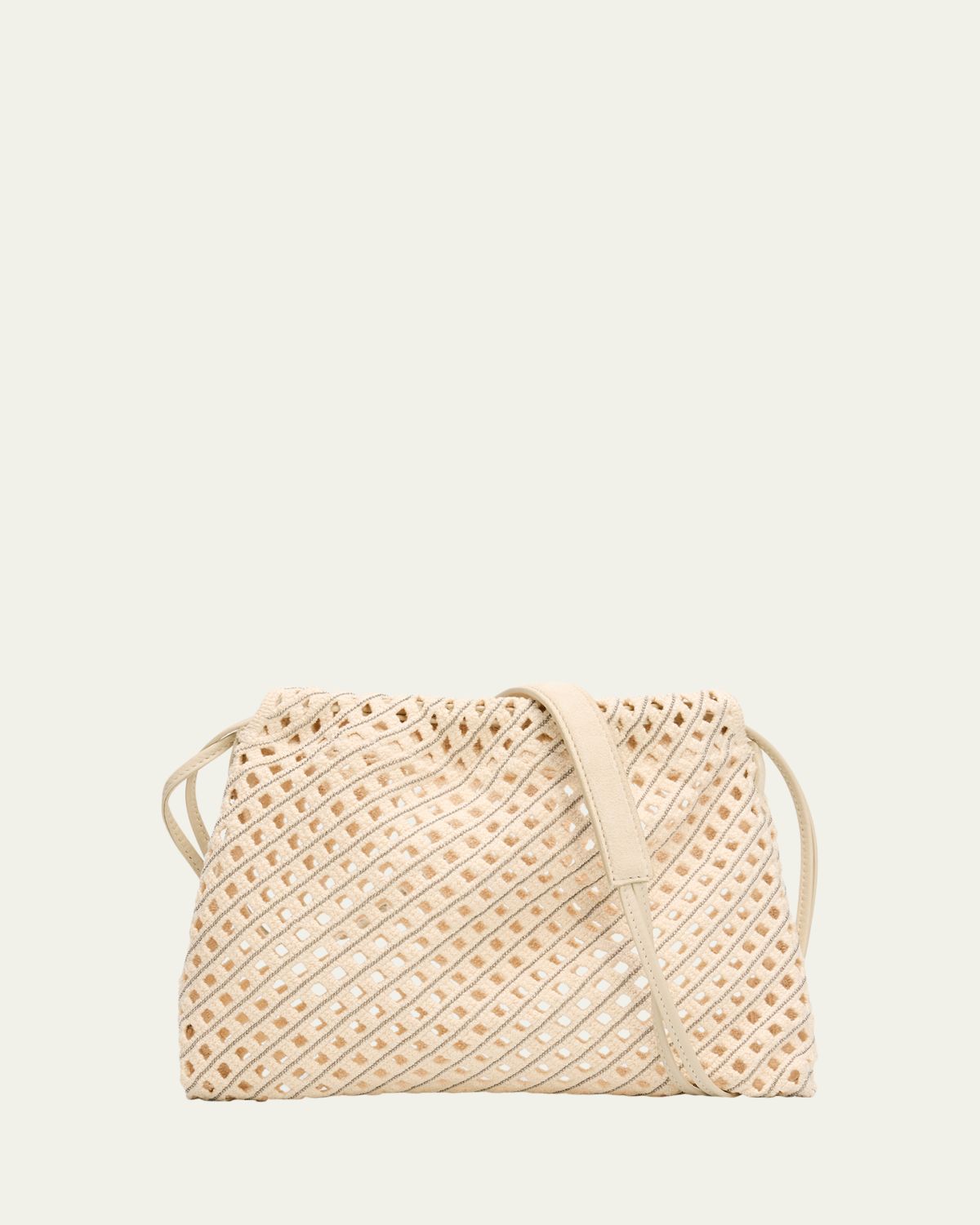 Brunello Cucinelli Seaside Openwork Monili-Trim Shoulder Bag | Thumbnail 3 Brunello Cucinelli Seaside Openwork Monili-Trim Shoulder Bag | Thumbnail 3