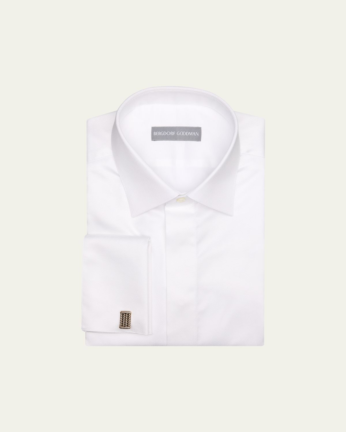 Bergdorf Goodman Men's Cotton Micro-Textured French Cuff Dress Shirt | Thumbnail 3 Bergdorf Goodman Men's Cotton Micro-Textured French Cuff Dress Shirt | Thumbnail 3