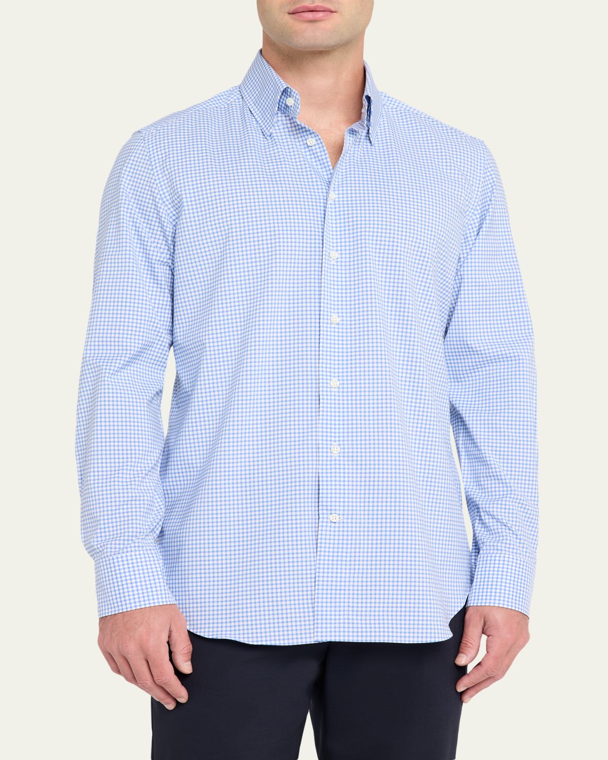 Bergdorf Goodman Men's Cotton Check Button-Down Shirt | Thumbnail 4 Bergdorf Goodman Men's Cotton Check Button-Down Shirt | Thumbnail 4