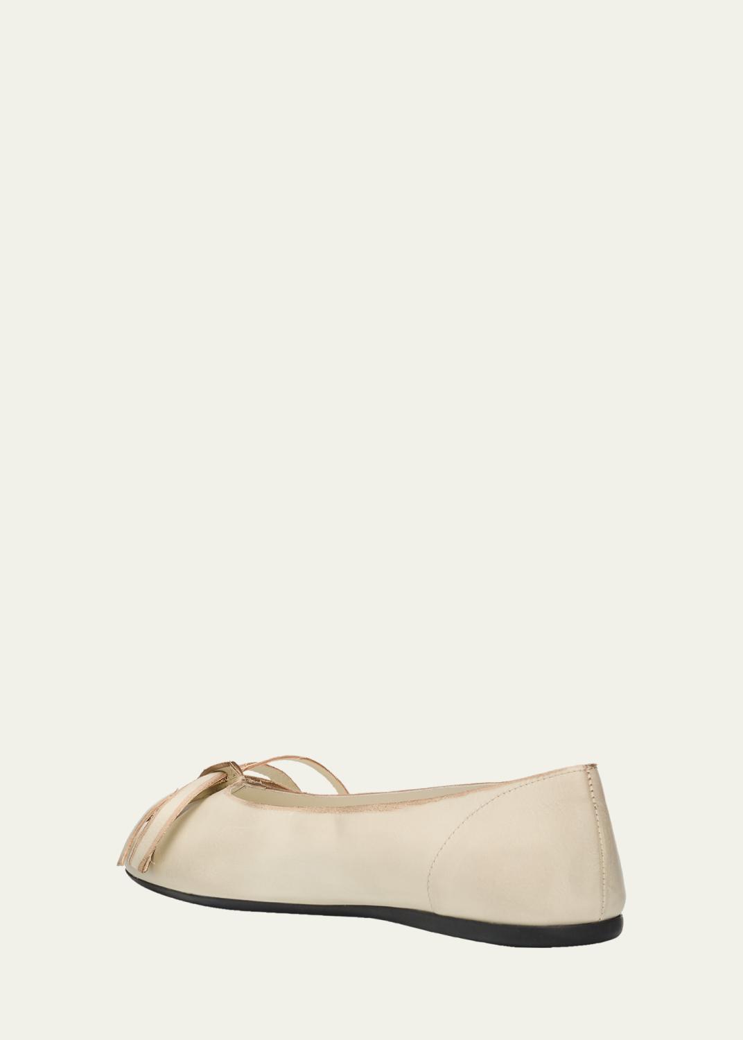 Prada Antiqued Leather Ballerina Flats | Thumbnail 4