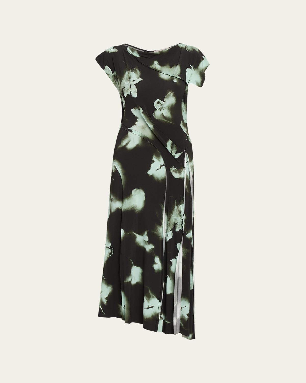 Jason Wu Collection Blurred Floral Asymmetric Paneled Midi Dress | Thumbnail 6 Jason Wu Collection Blurred Floral Asymmetric Paneled Midi Dress | Thumbnail 6