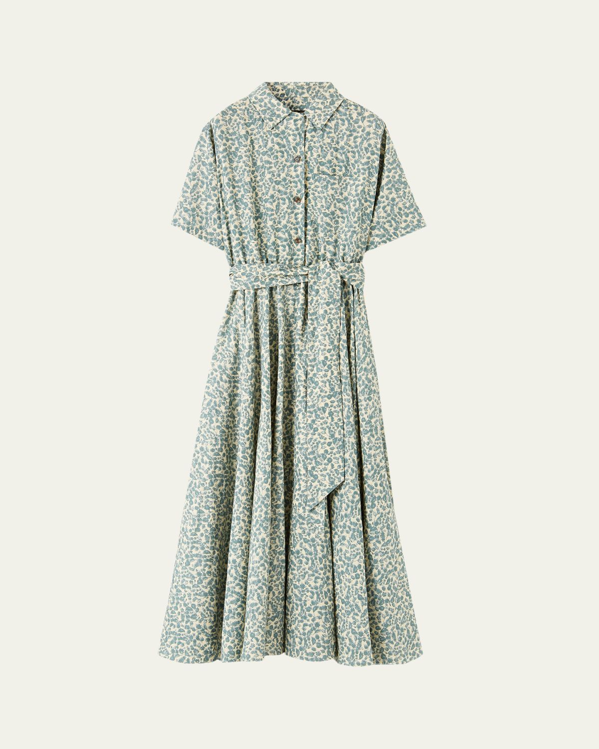 Loro Piana Shelly Floral-Print Linen Shirtdress