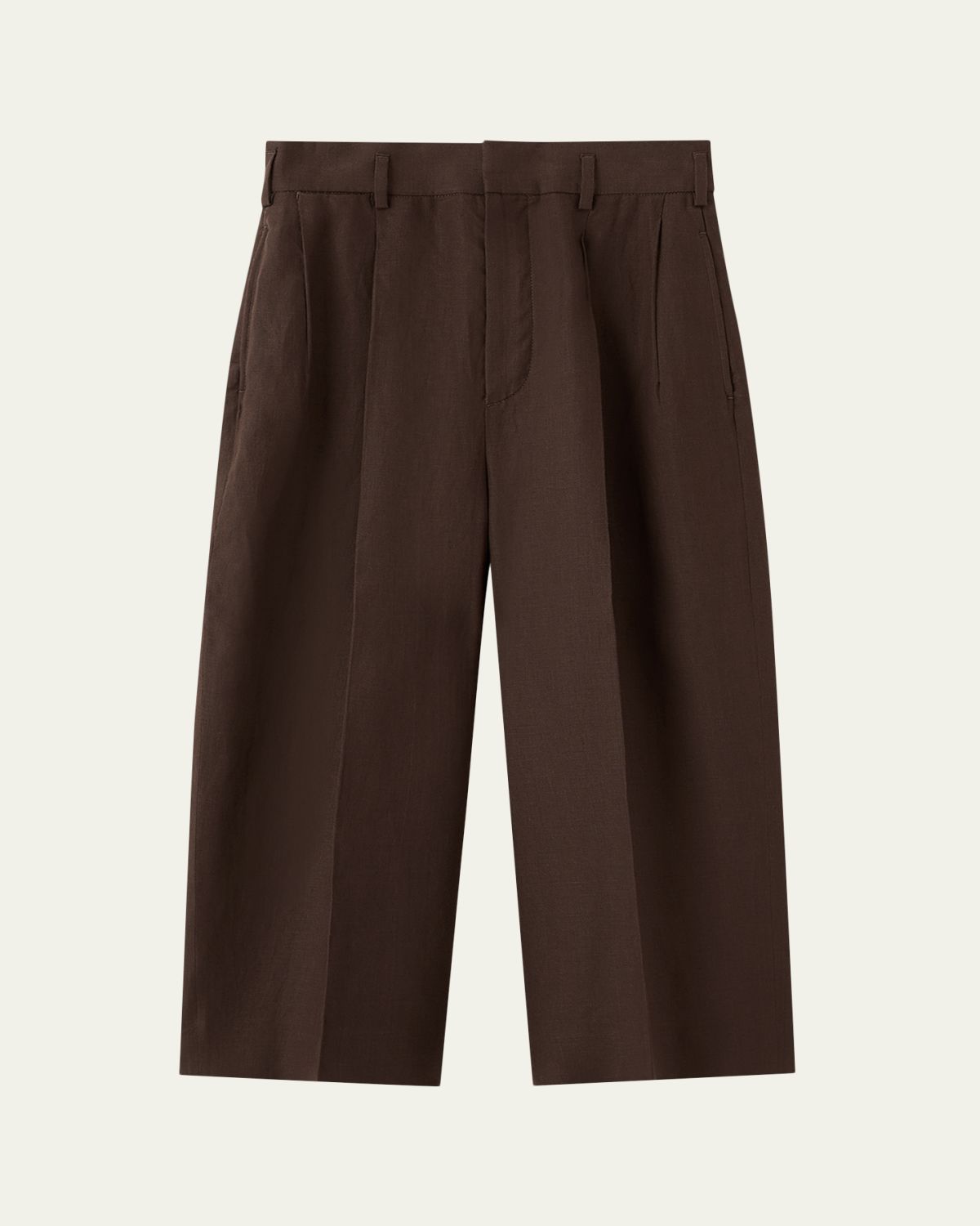 Loro Piana Hector Pleated Short Linen Trousers | Thumbnail 6