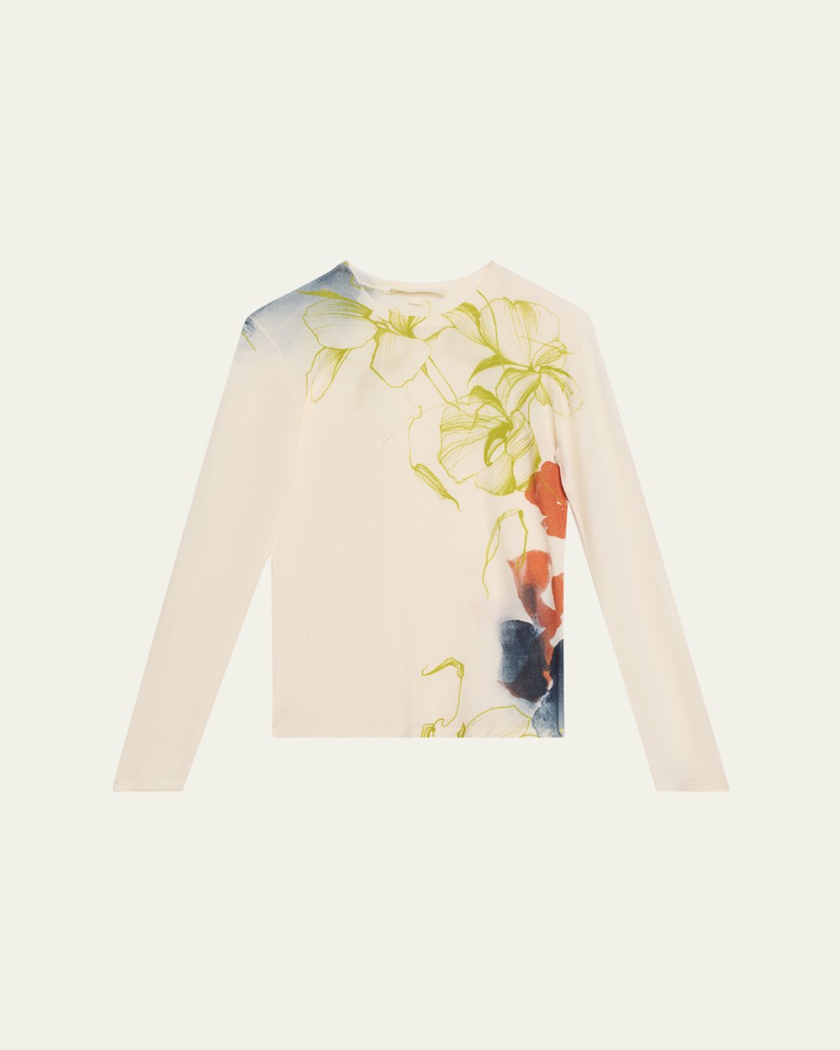 Jason Wu Collection Shadow Floral Merino Wool Crewneck Sweater | Thumbnail 6