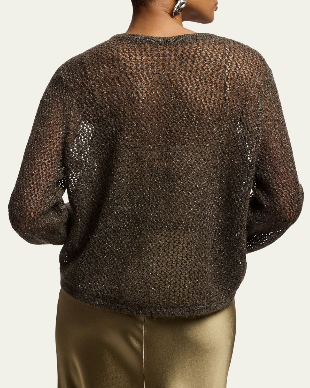Ralph Lauren Collection Metallic Mesh Boatneck Sweater | Thumbnail 3