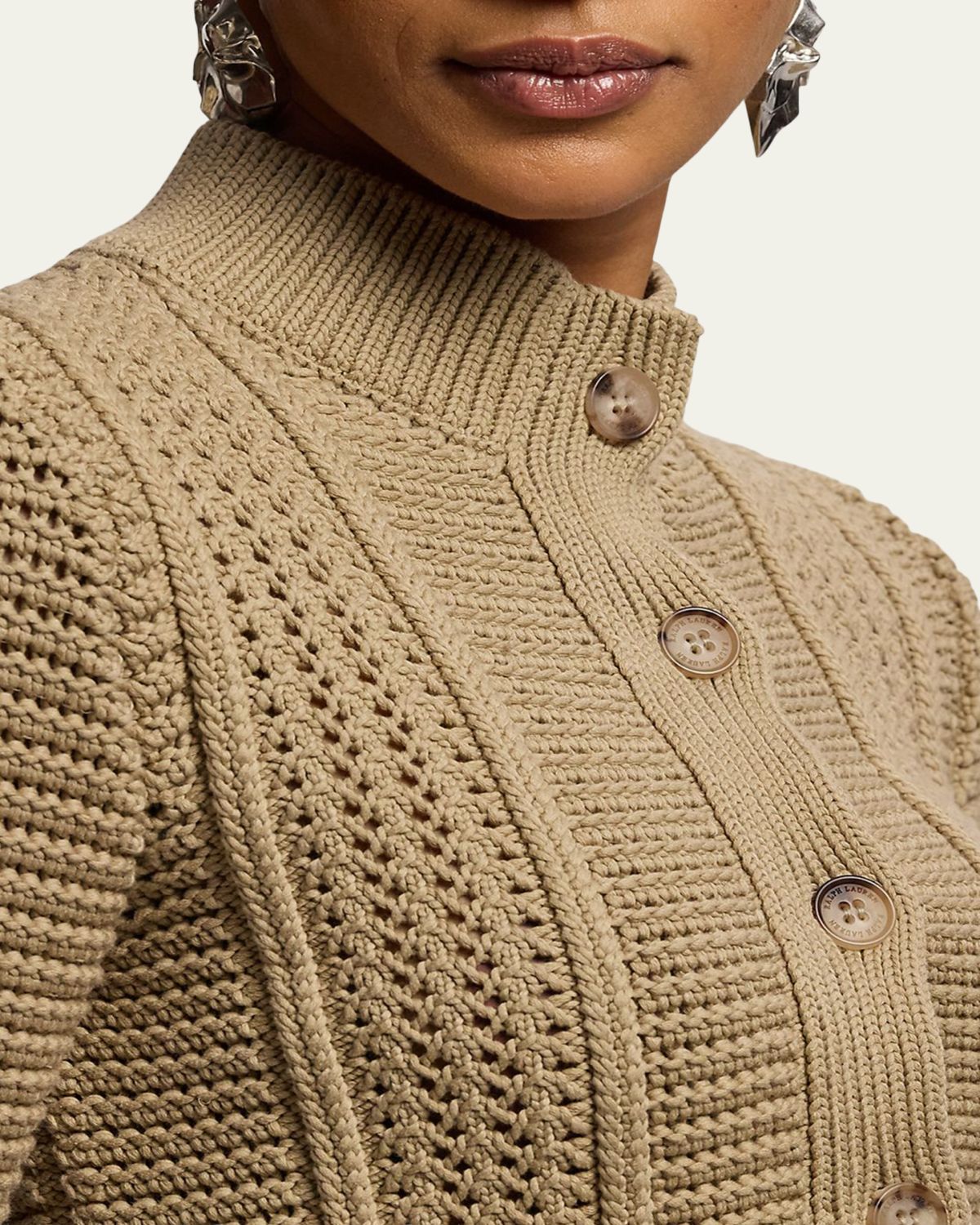 Ralph Lauren Collection Cotton-Blend Mockneck Cardigan | Thumbnail 5 Ralph Lauren Collection Cotton-Blend Mockneck Cardigan | Thumbnail 5
