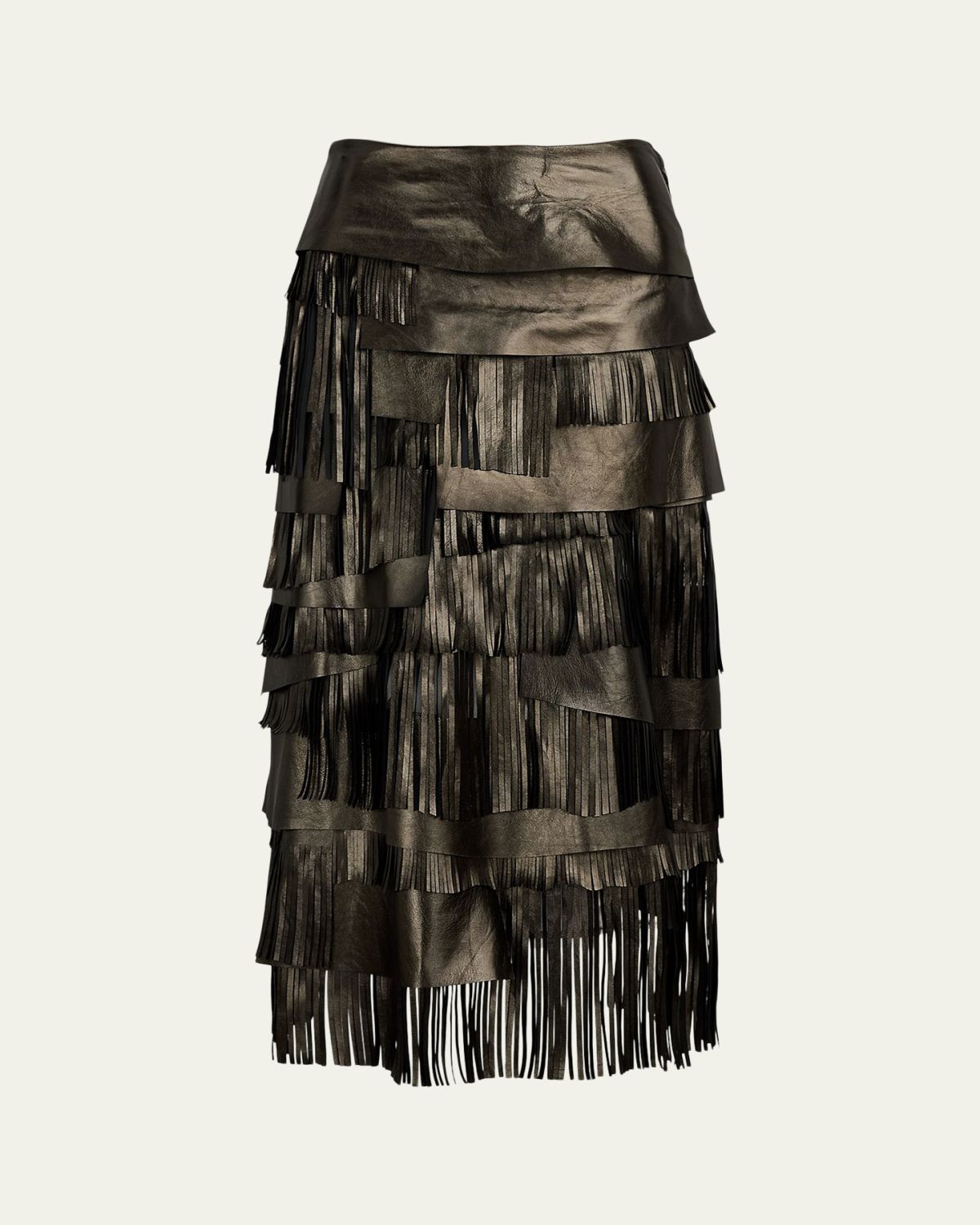 Ralph Lauren Collection Belinda Metallic Lambskin Skirt | Thumbnail 6