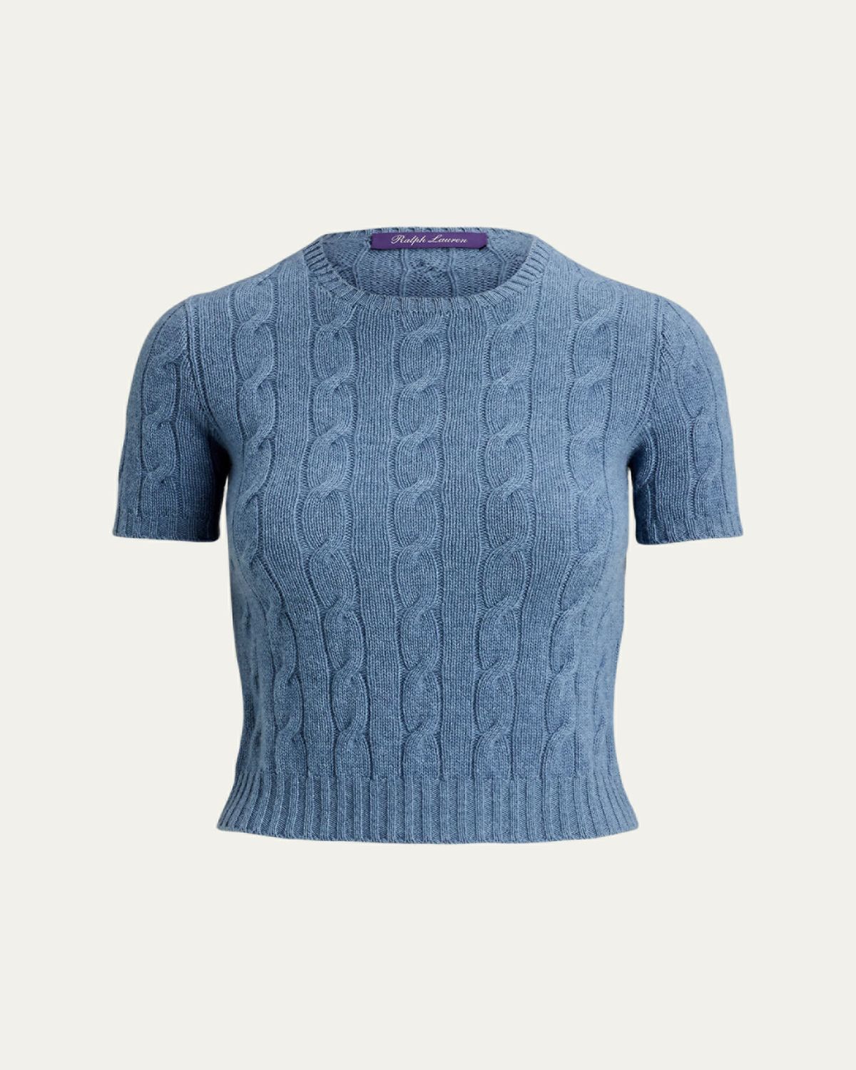 Ralph Lauren Collection Cashmere Short-Sleeve Crewneck Sweater