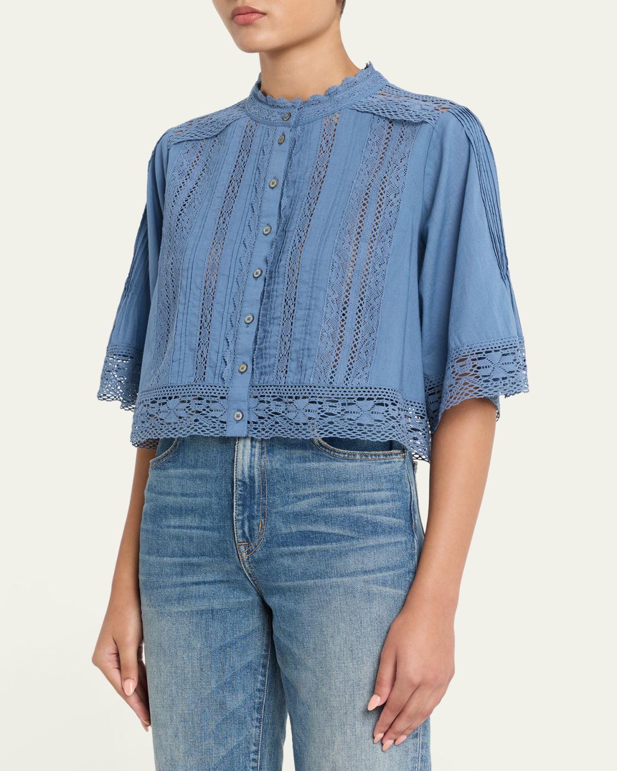 Sea Pippa Embroidered Short-Sleeve Blouse | Thumbnail 4 Sea Pippa Embroidered Short-Sleeve Blouse | Thumbnail 4
