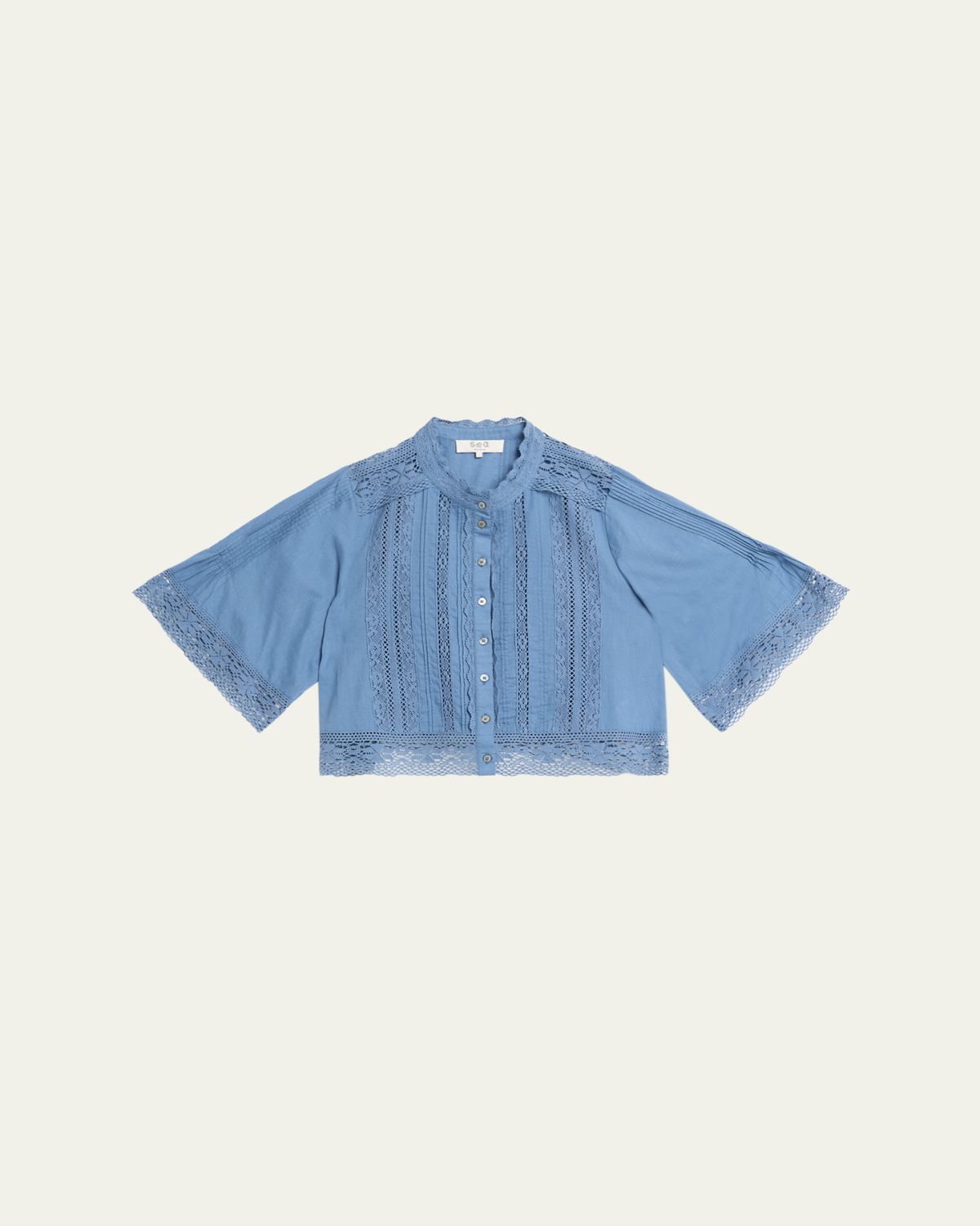 Sea Pippa Embroidered Short-Sleeve Blouse