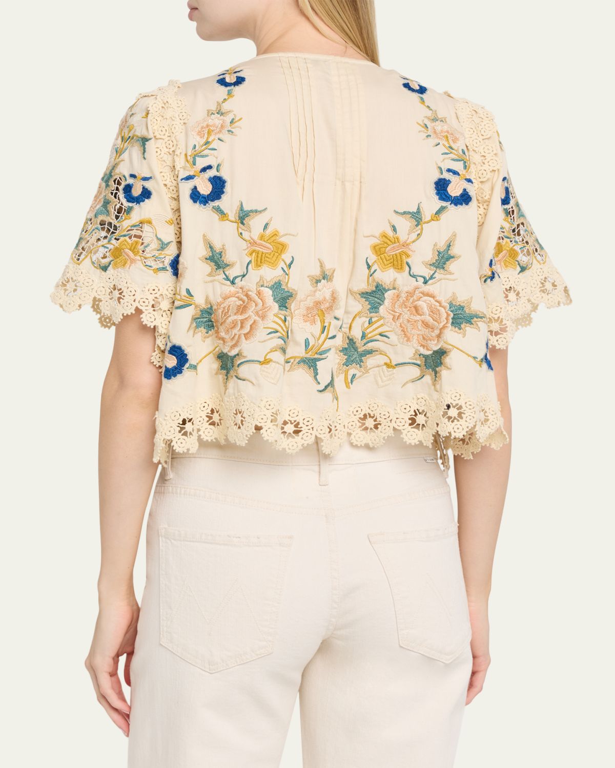 Sea Adonna Embroidered Tie-Front Top | Thumbnail 3 Sea Adonna Embroidered Tie-Front Top | Thumbnail 3