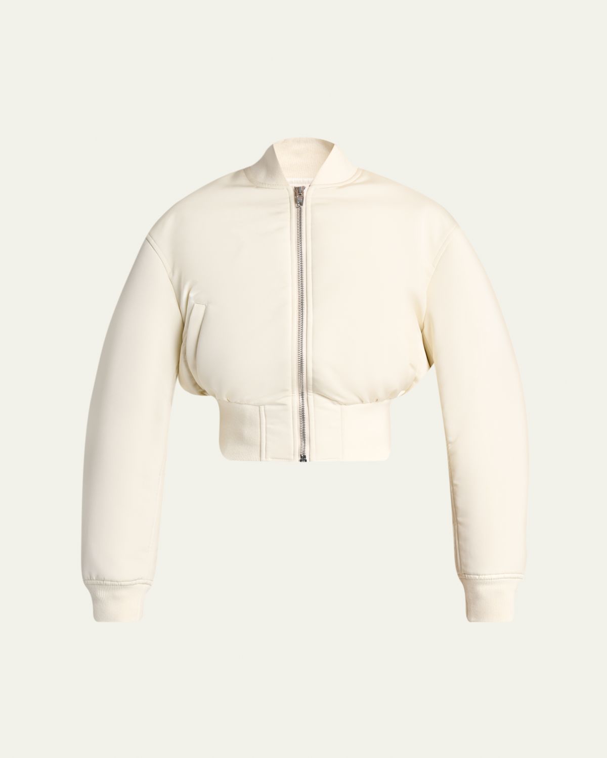 Balenciaga Padded Faille Crop Bomber Jacket