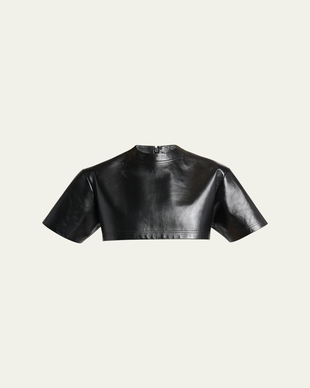 Balenciaga Shiny Leather Super Cropped Top