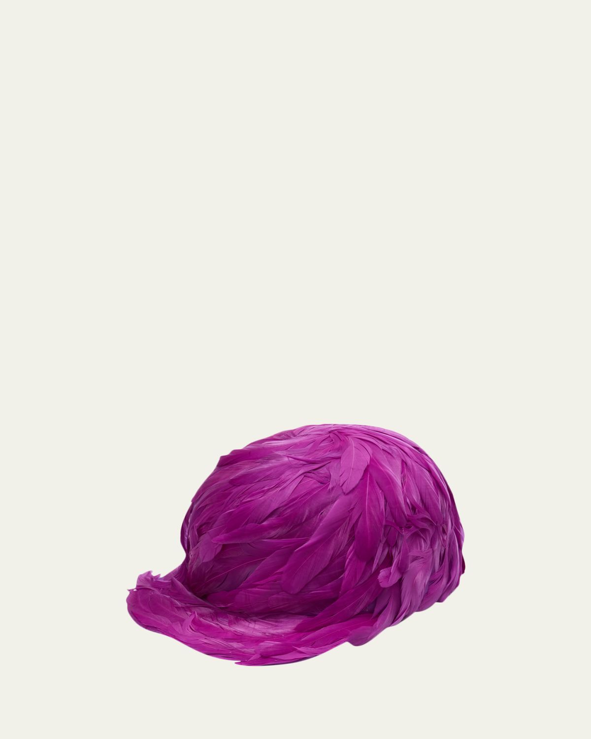 Balenciaga Feather Trim Satin Baseball Hat