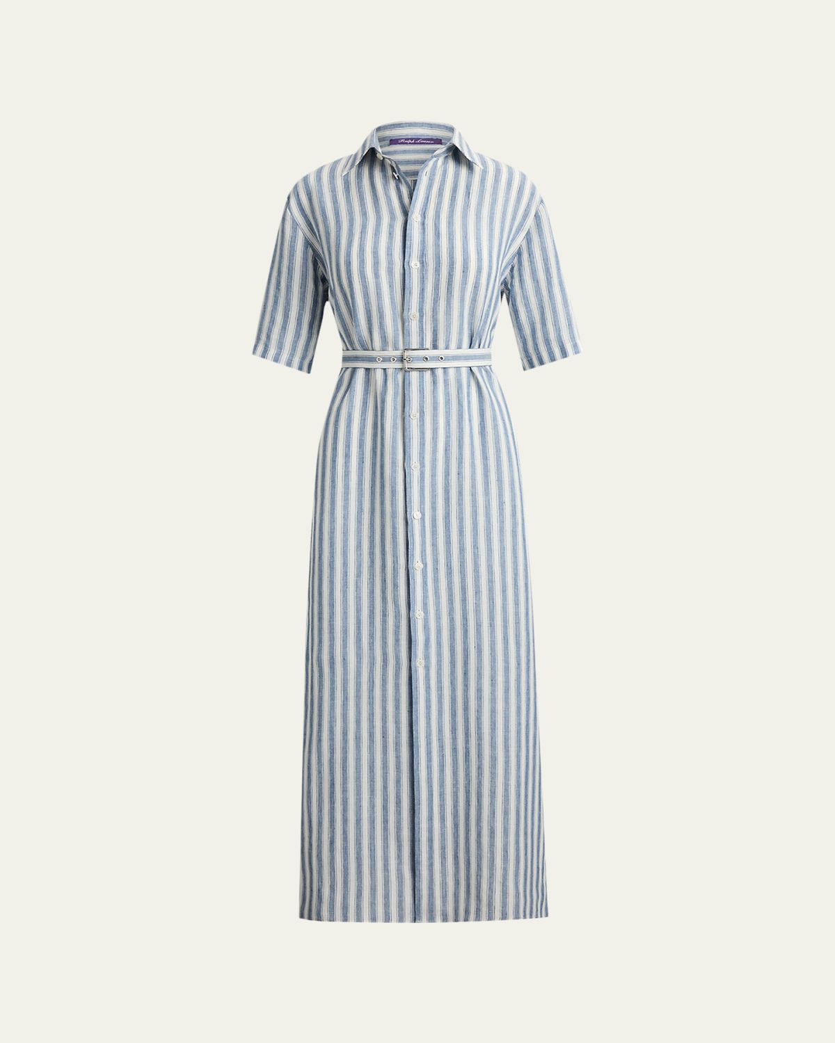 Ralph Lauren Collection Carol Striped Linen Day Dress | Thumbnail 6
