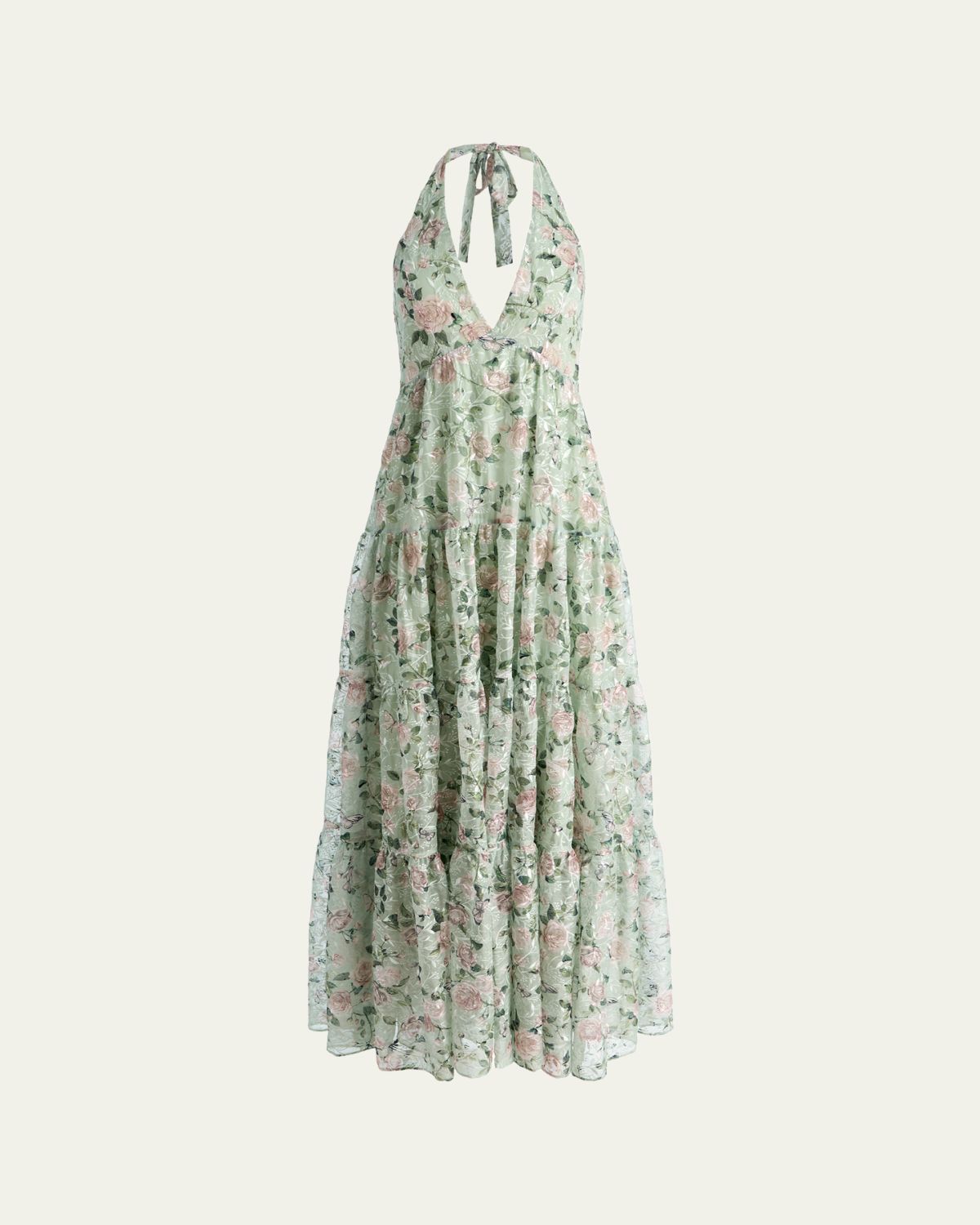 ALICE + OLIVIA Maura Embroidered Floral Tiered Maxi Dress | Thumbnail 6 ALICE + OLIVIA Maura Embroidered Floral Tiered Maxi Dress | Thumbnail 6