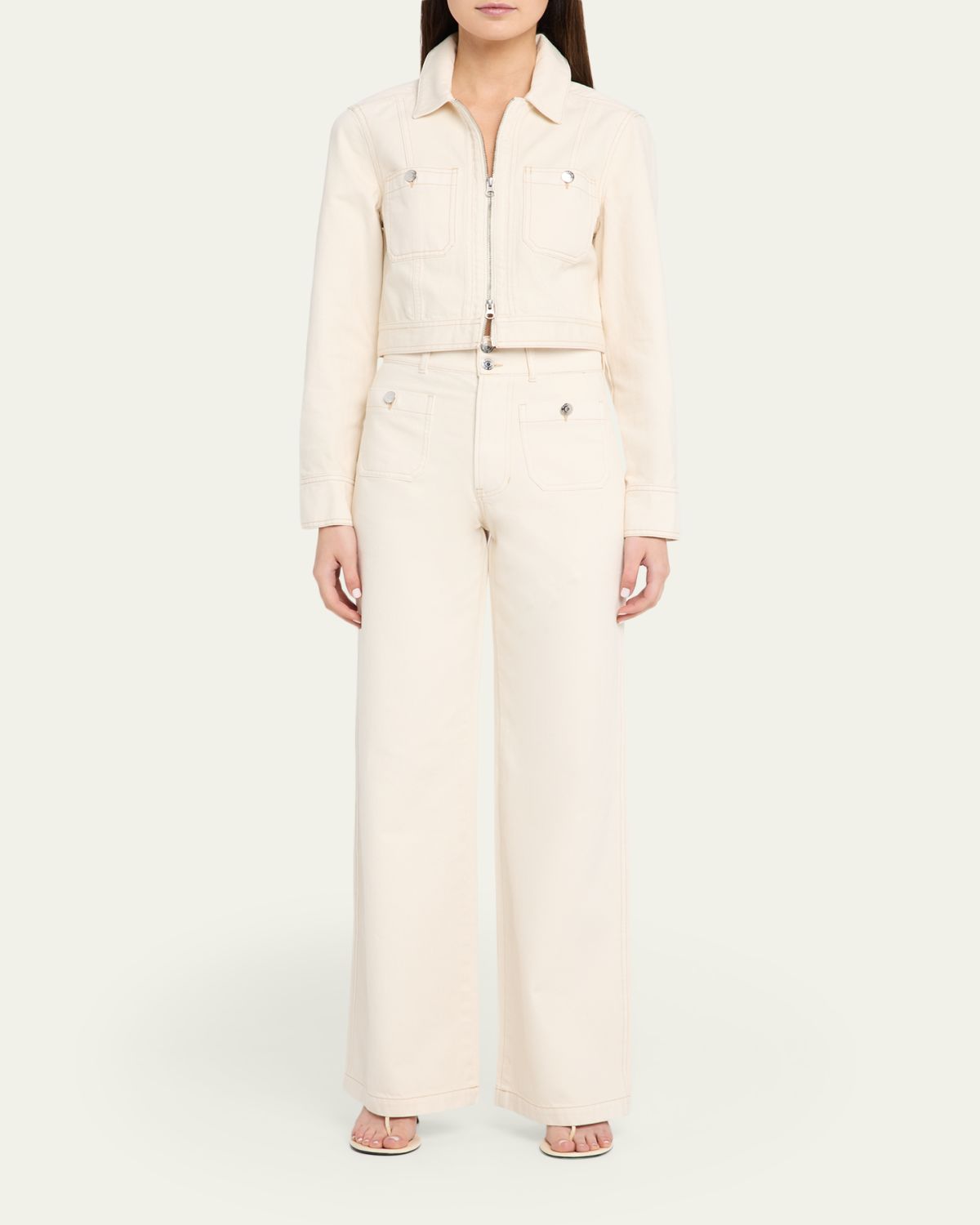 Veronica Beard Taylor High-Rise Wide-Leg Jeans | Thumbnail 2