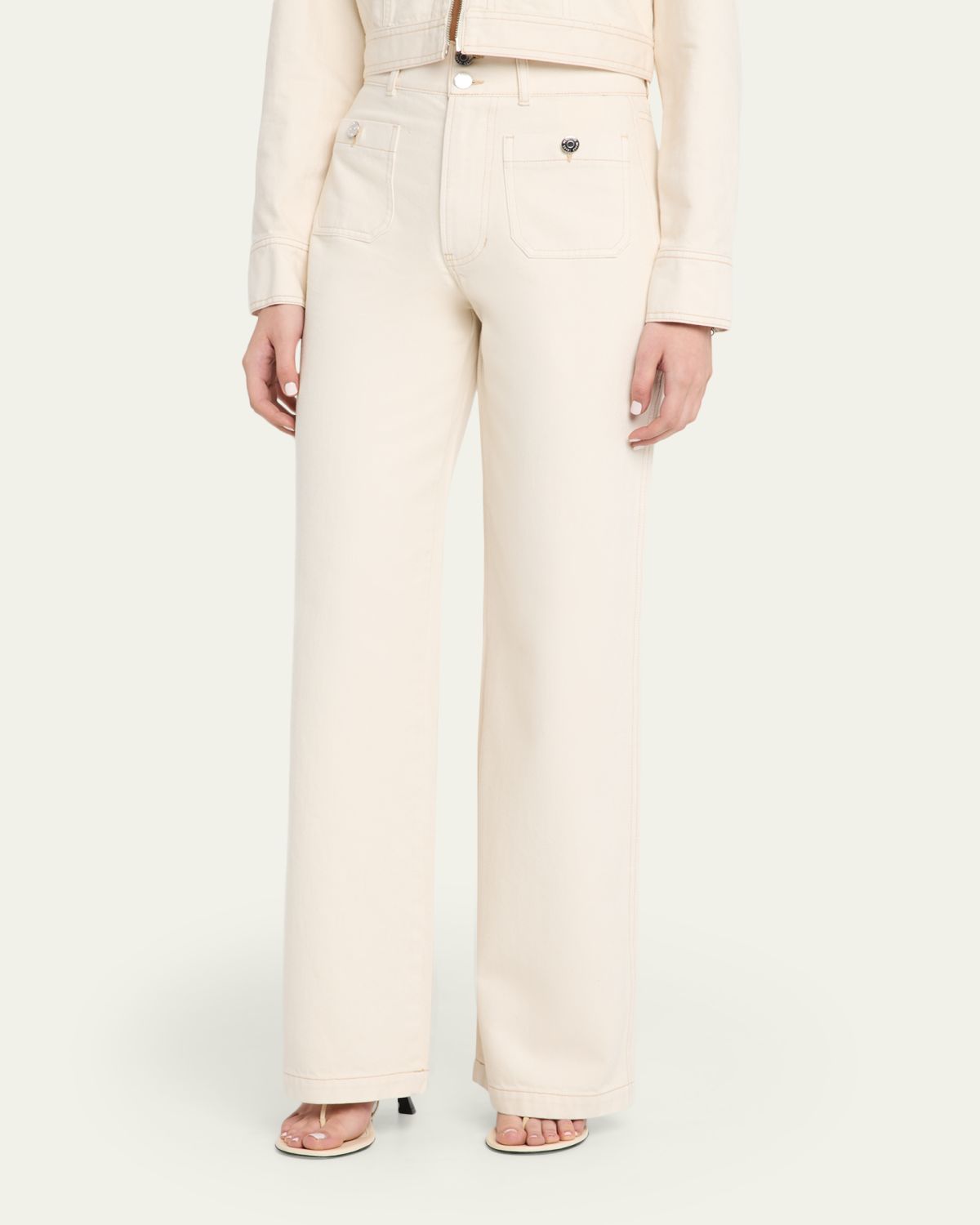 Veronica Beard Taylor High-Rise Wide-Leg Jeans | Thumbnail 4