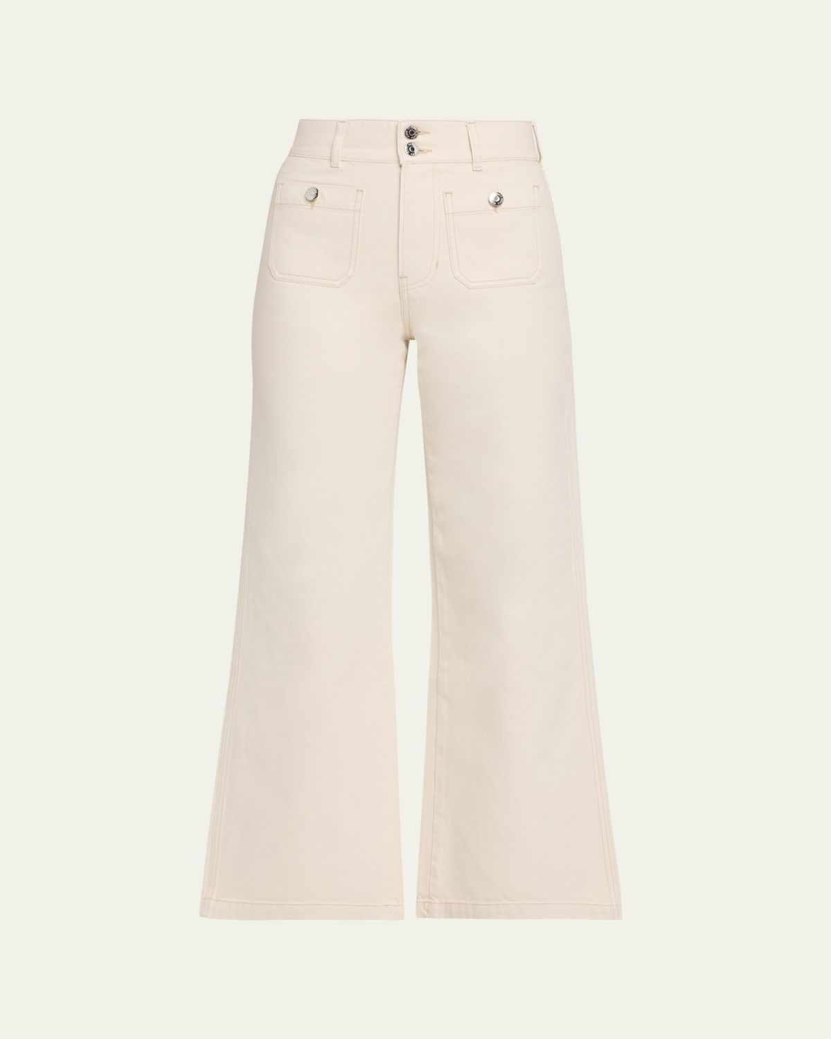 Veronica Beard Taylor High-Rise Wide-Leg Jeans