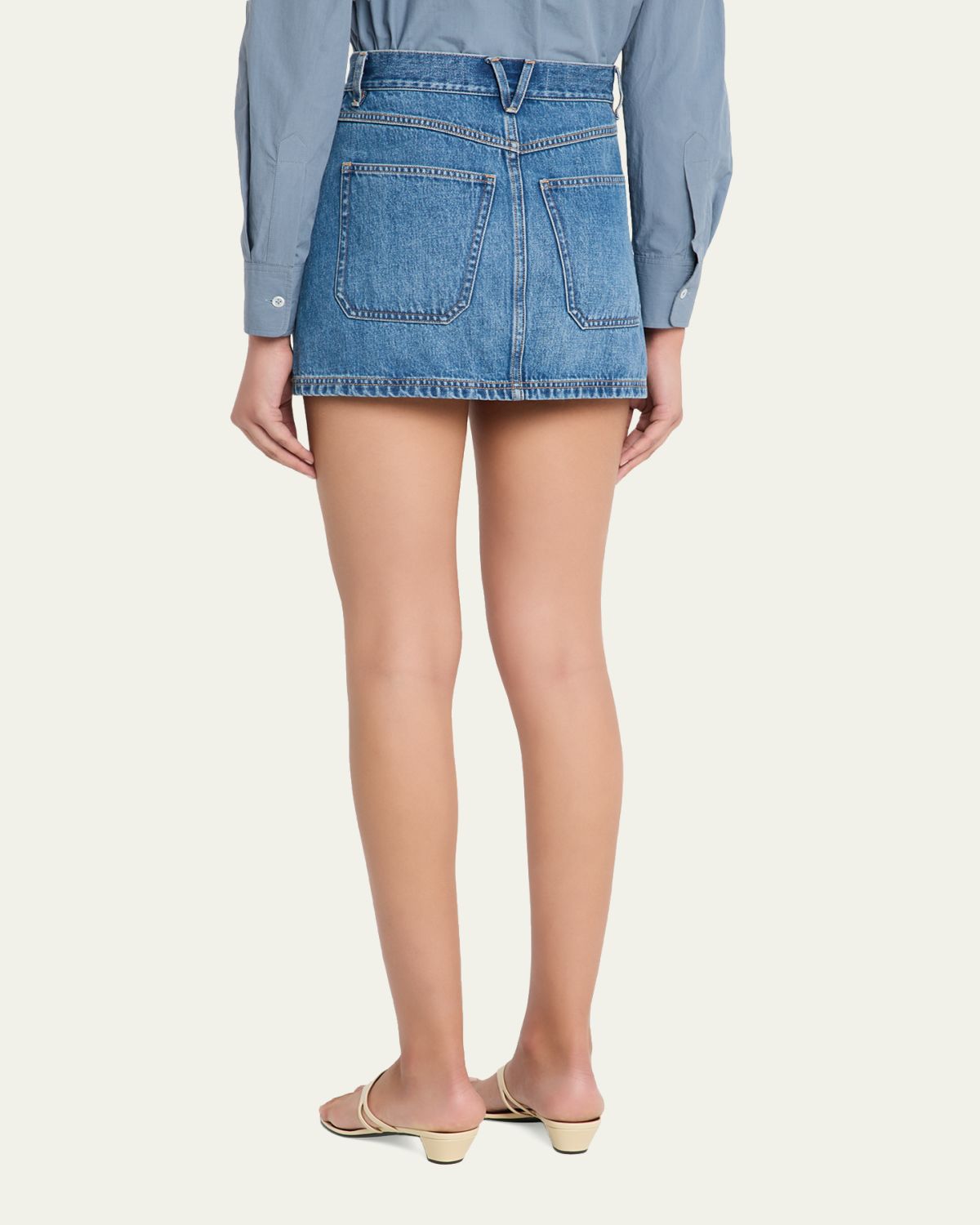 Veronica Beard Zora Denim Mini Skirt | Thumbnail 3 Veronica Beard Zora Denim Mini Skirt | Thumbnail 3