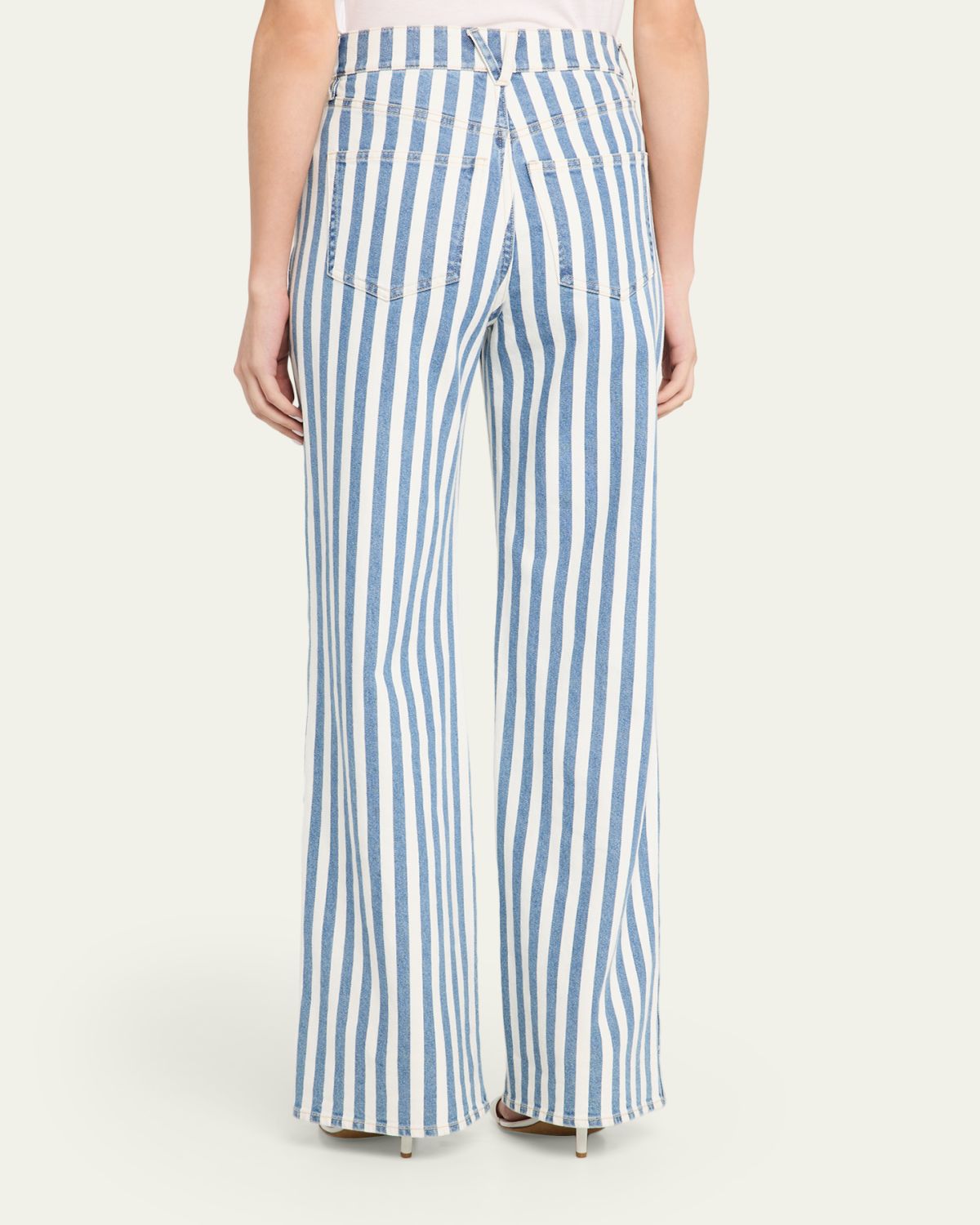 Veronica Beard Taylor High-Rise Wide-Leg Striped Jeans | Thumbnail 3