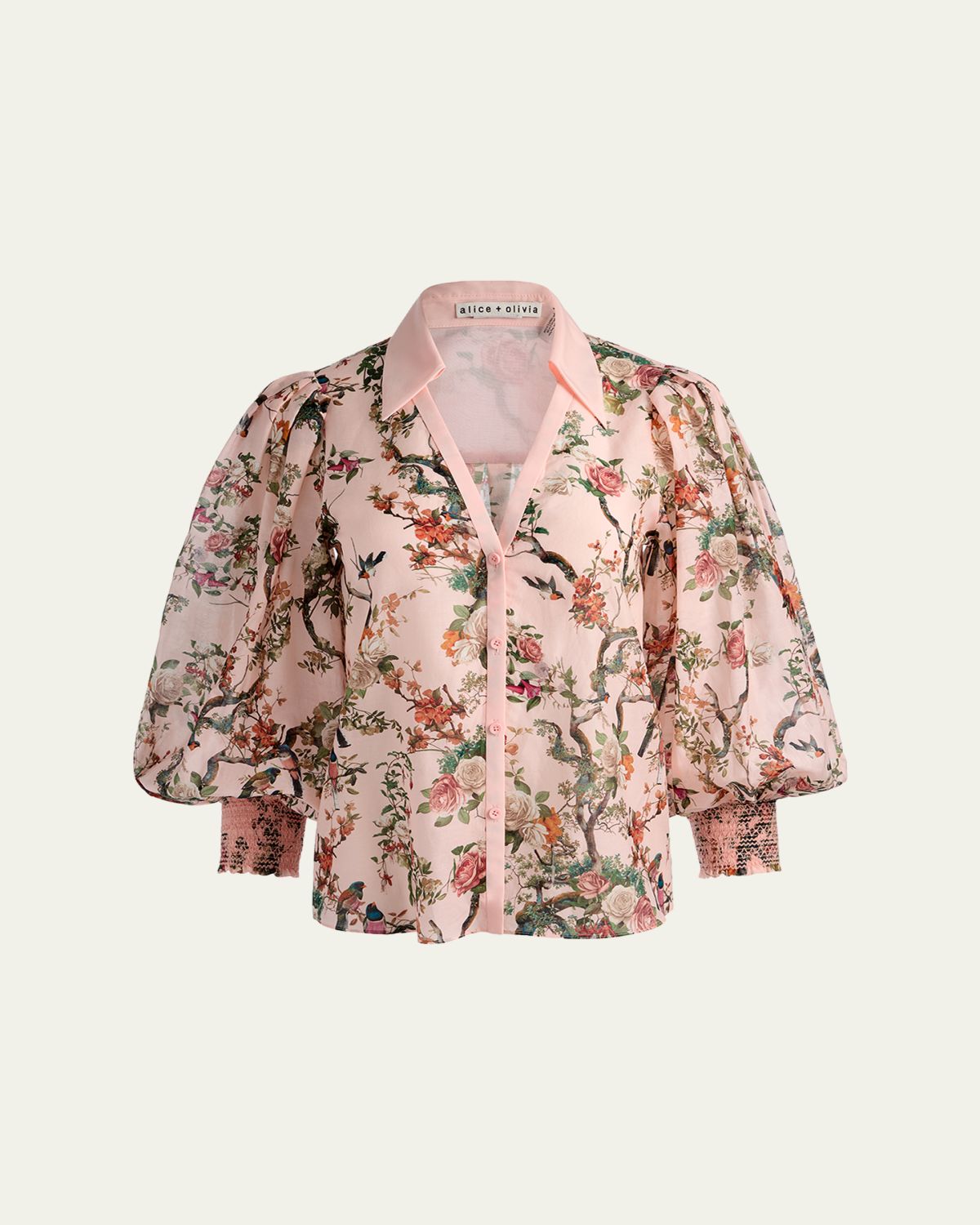 ALICE + OLIVIA Charis Floral Button-Front Blouse | Thumbnail 6 ALICE + OLIVIA Charis Floral Button-Front Blouse | Thumbnail 6