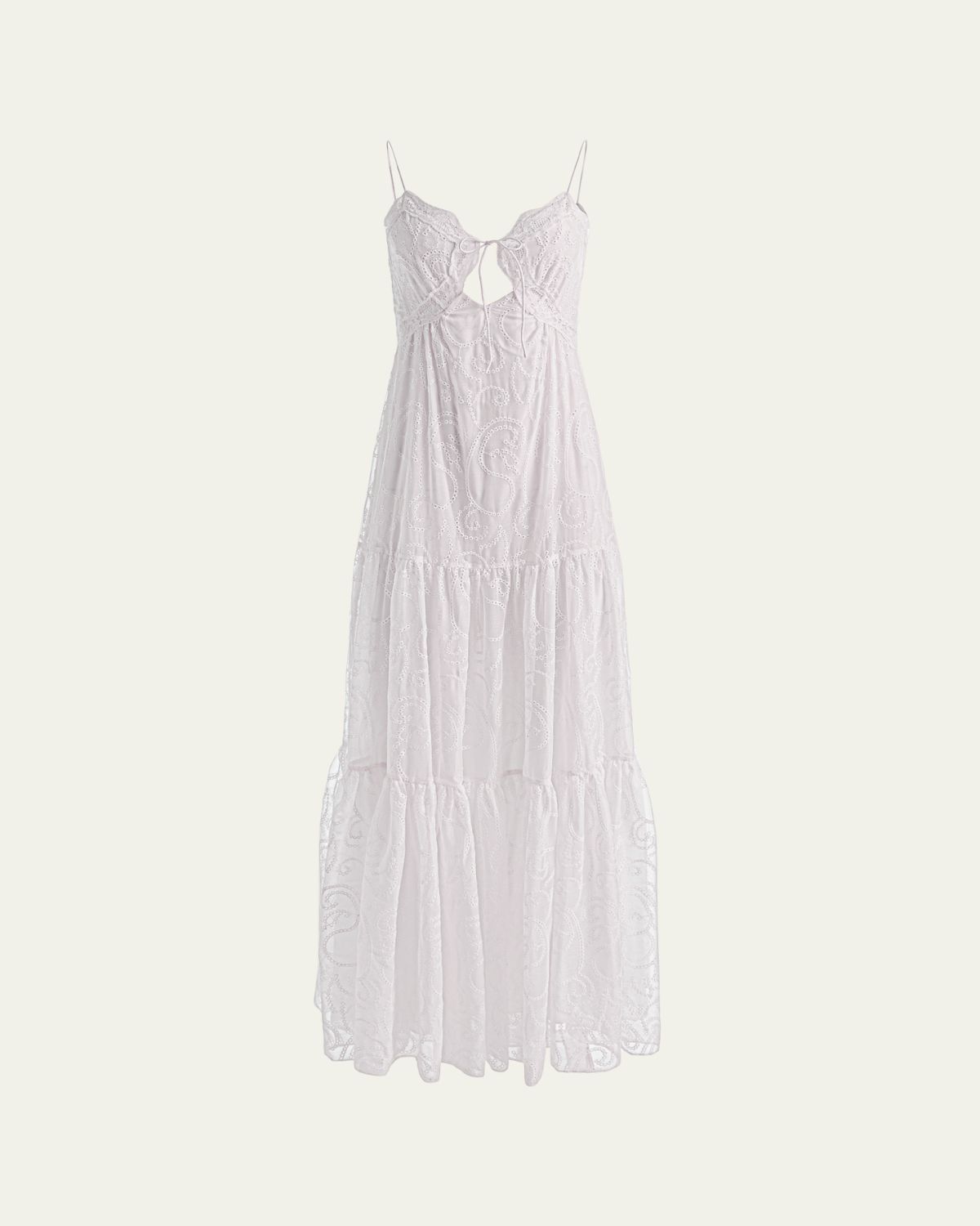 ALICE + OLIVIA Nicky Lace Tiered Maxi Dress