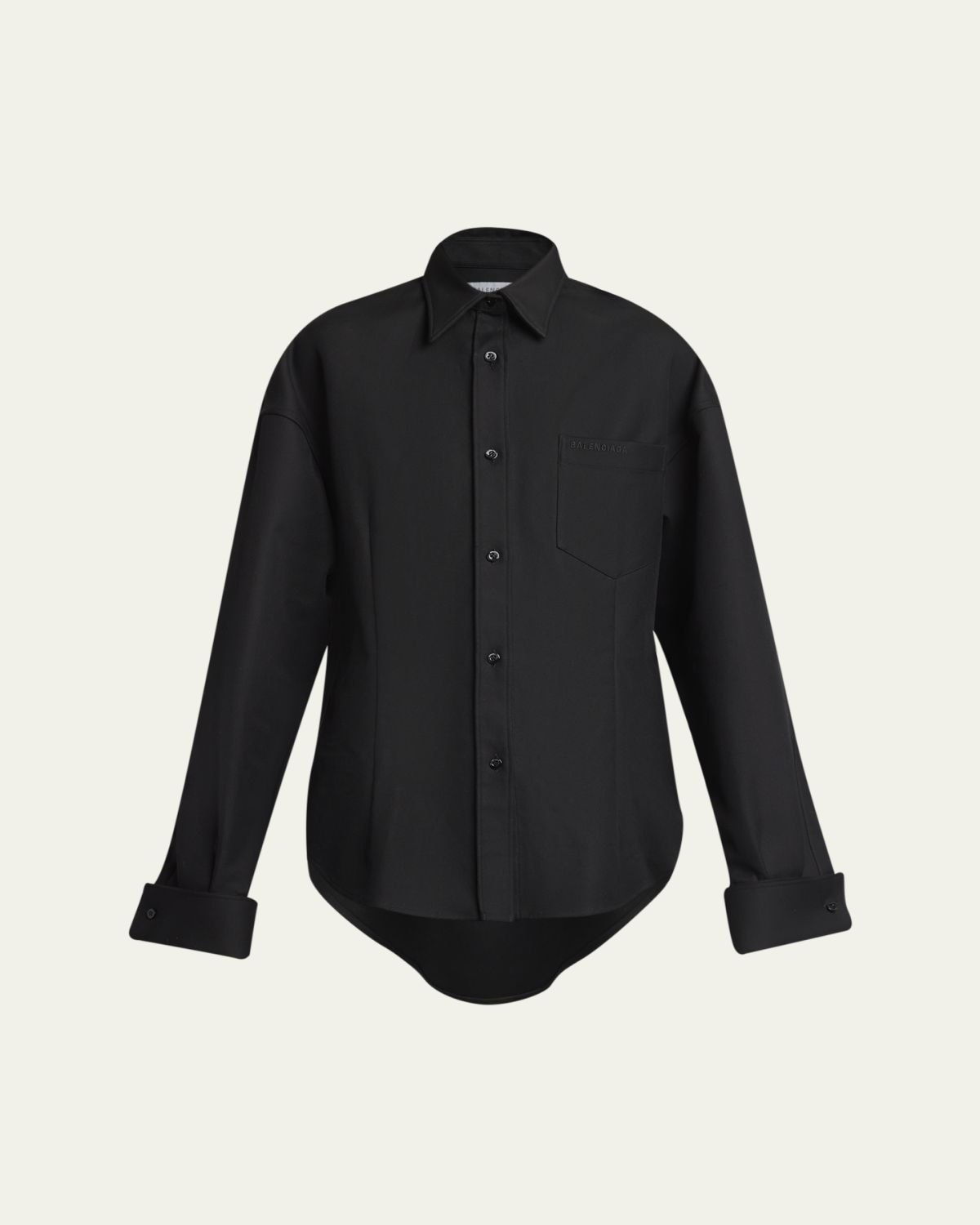 Balenciaga Double Cotton Twill Cocoon Collared Shirt