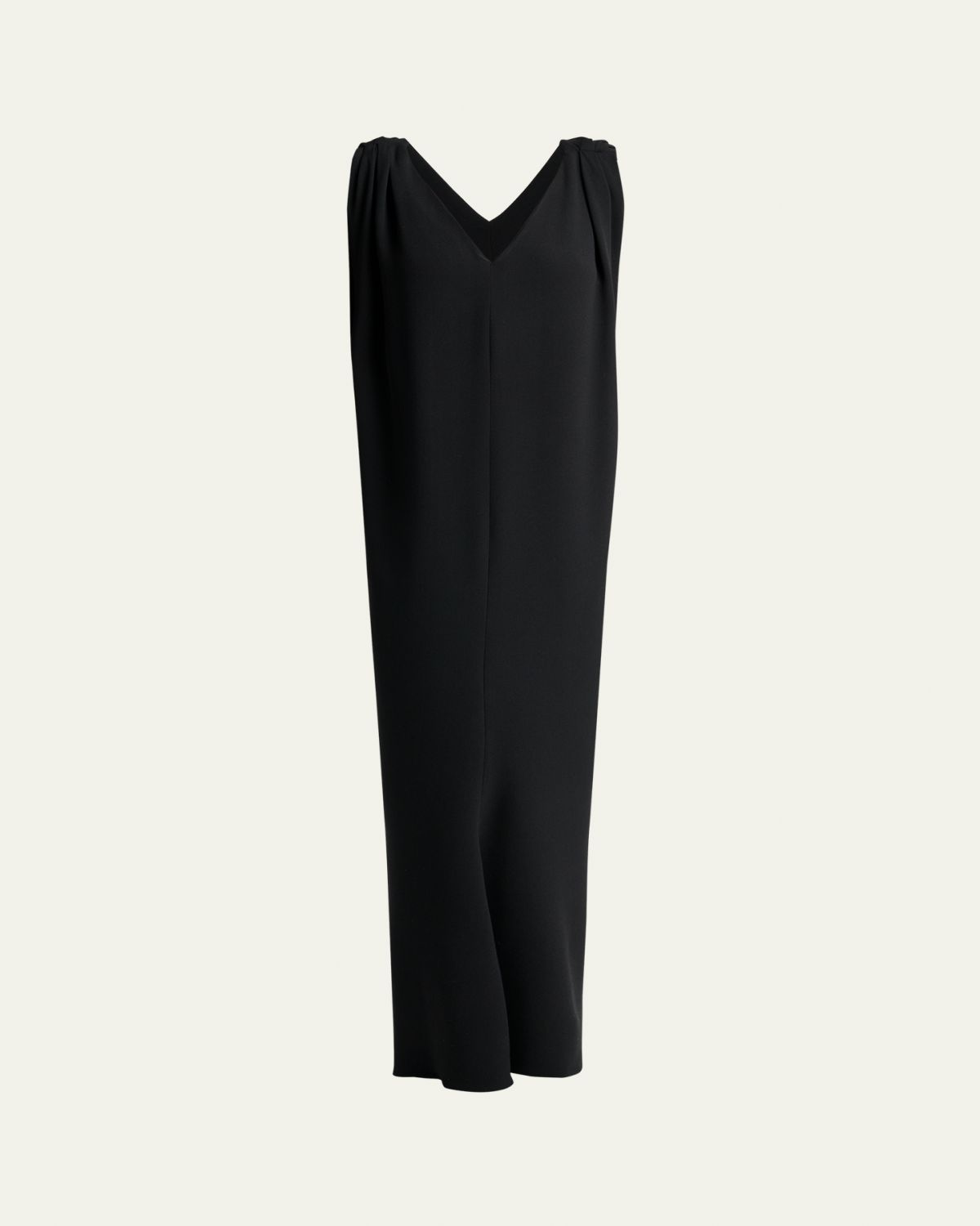 Balenciaga Sleeveless Silk-Wool Crepe Sack Maxi Dress