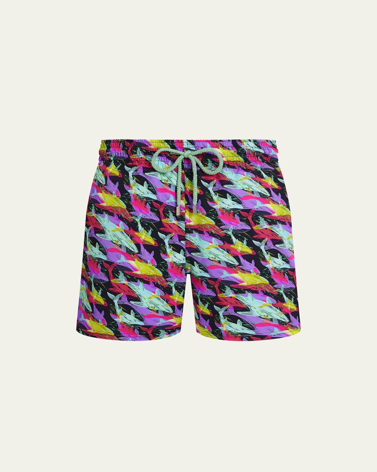 Vilebrequin Men's Offset Whale-Print Swim Trunks