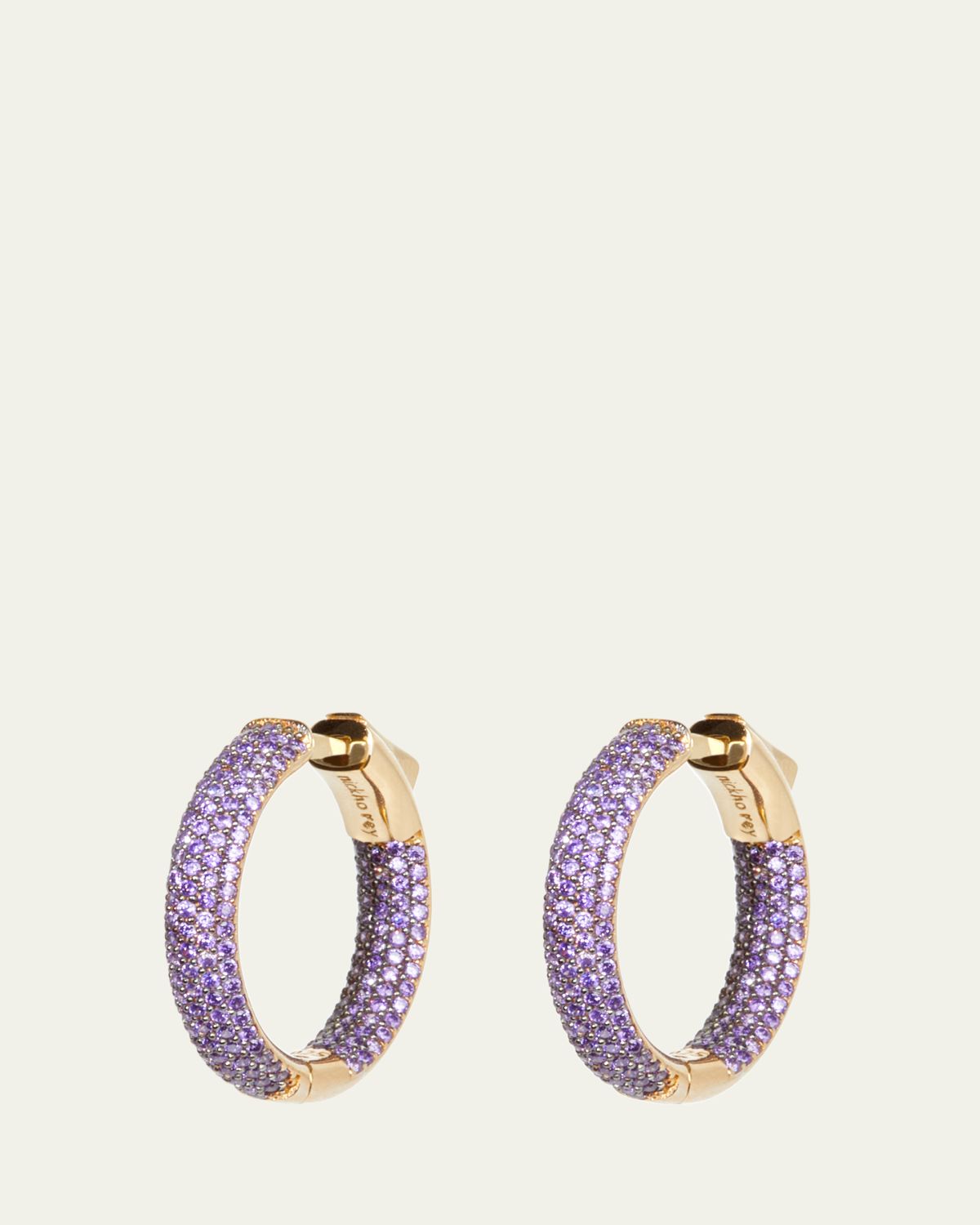 Nickho Rey Mini Tire Hoop Earrings, Purple