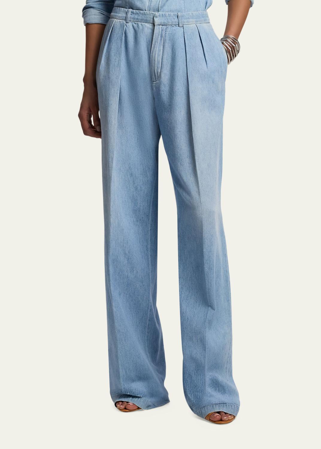 Ralph Lauren Collection Cotton Denim Relaxed Trousers | Thumbnail 4 Ralph Lauren Collection Cotton Denim Relaxed Trousers | Thumbnail 4