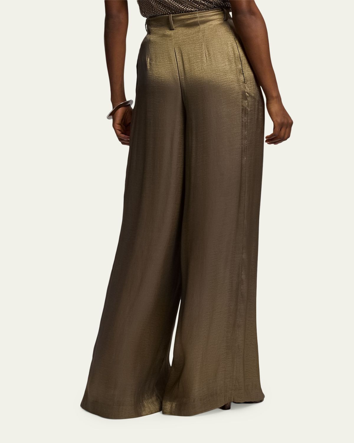 Ralph Lauren Collection Metallic Lightweight Lame Wide-Leg Trousers | Thumbnail 3