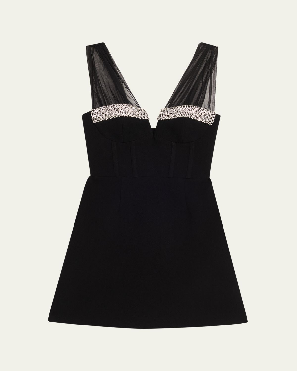 REBECCA VALLANCE Astros Crystal-Trim Crepe Mini Dress