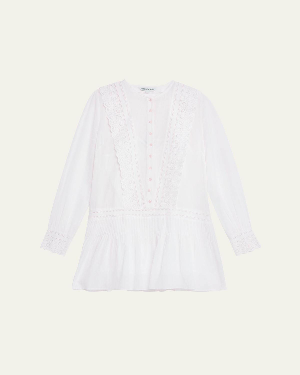 Veronica Beard Marguerite Embroidered Cotton Mini Dress