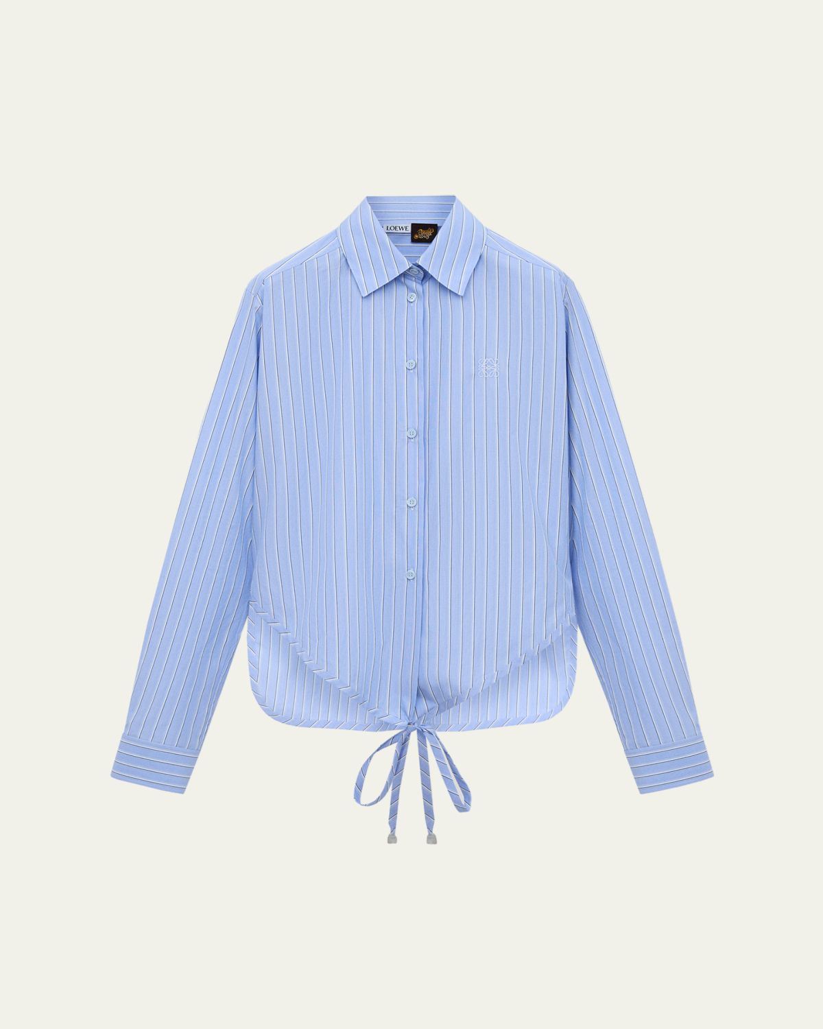 Loewe x Paula's Ibiza Striped Cotton Button-Down Wrap Shirt