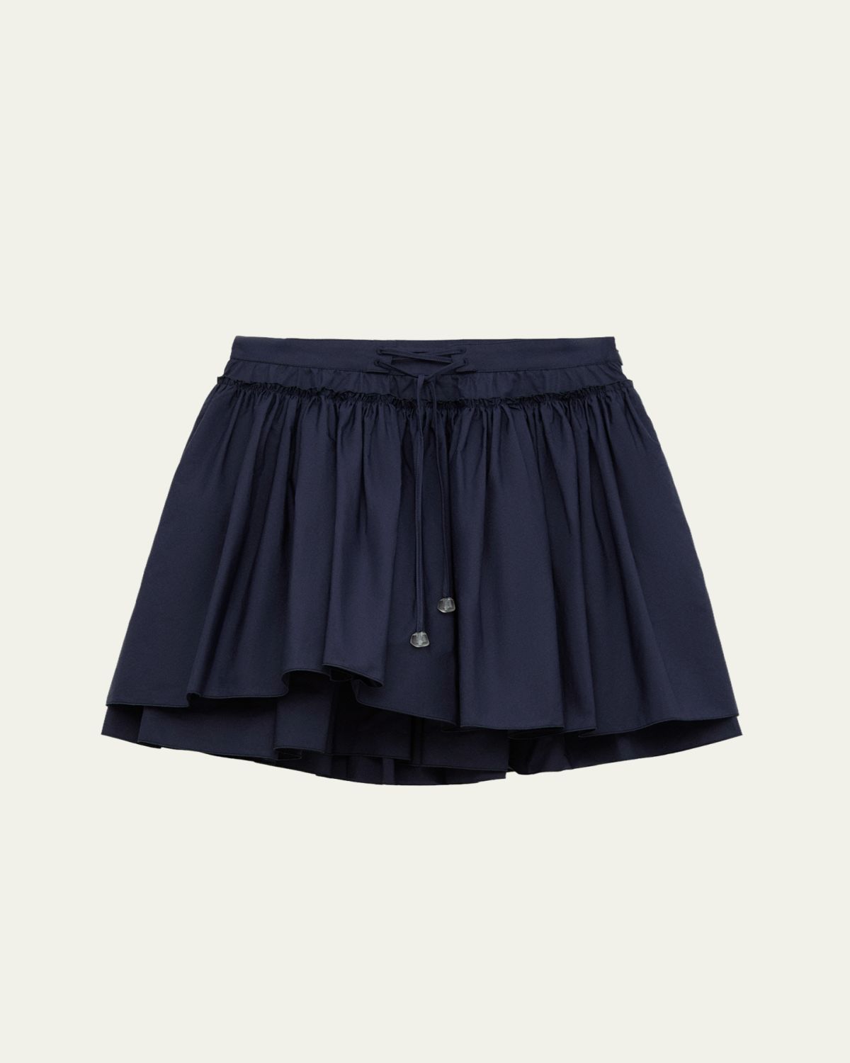 Loewe x Paula's Ibiza Layered Cotton Drawstring Mini Skirt