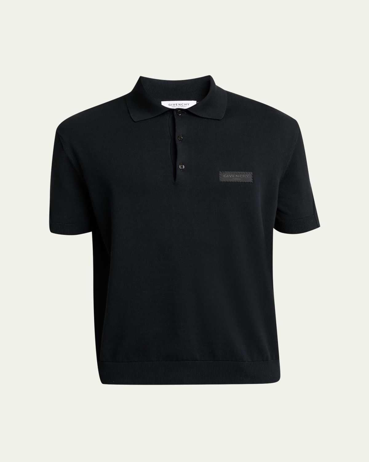 Givenchy Men's Grosgrain Logo Cotton Knit Polo Shirt | Thumbnail 6 Givenchy Men's Grosgrain Logo Cotton Knit Polo Shirt | Thumbnail 6
