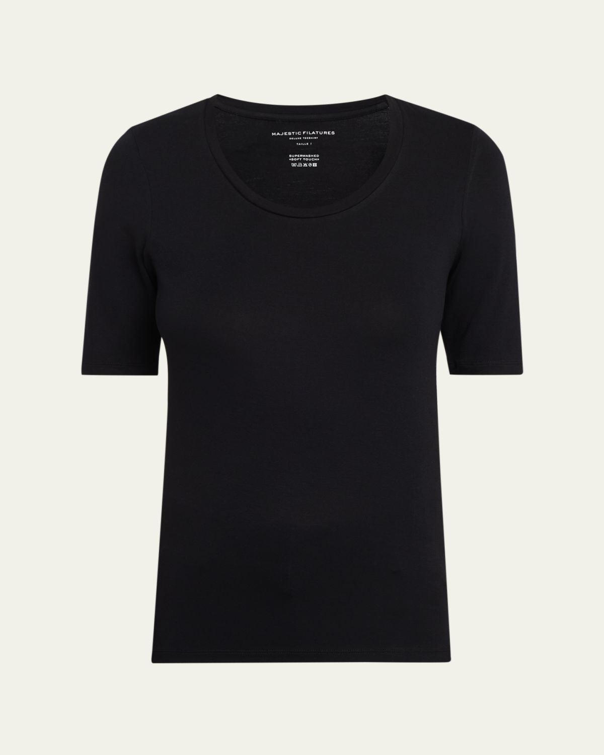 Majestic Filatures Elbow-Sleeve Scoop-Neck Shirt