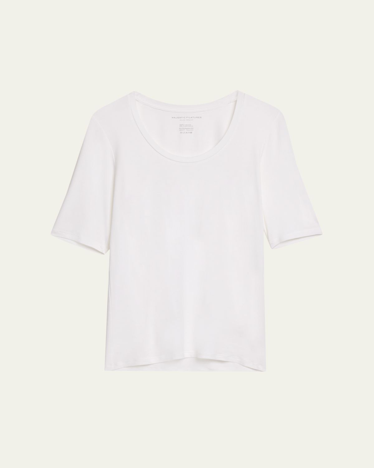 Majestic Filatures Elbow-Sleeve Scoop-Neck Shirt