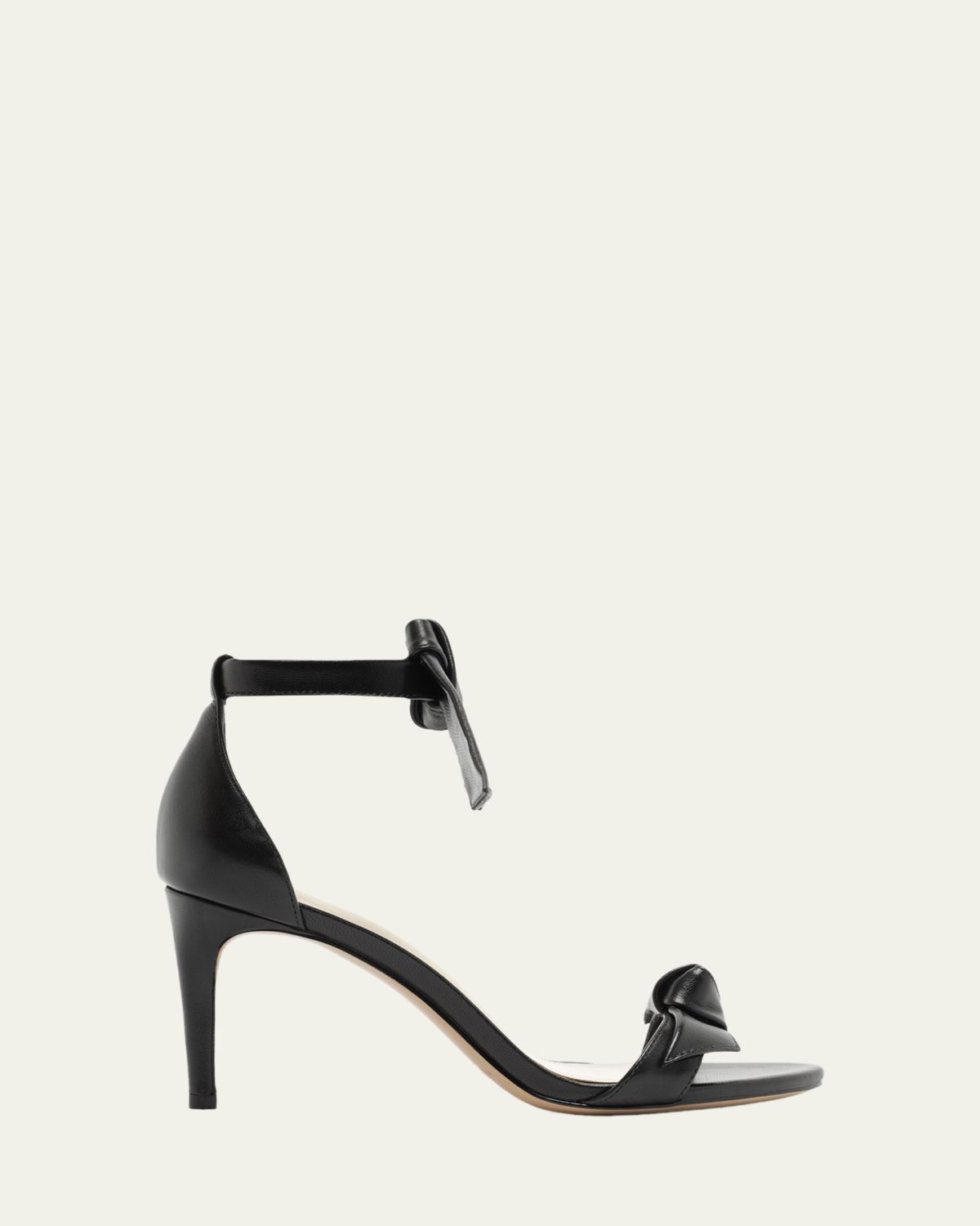 Alexandre Birman 75mm Clarita Leather Bow Ankle-Strap Sandals