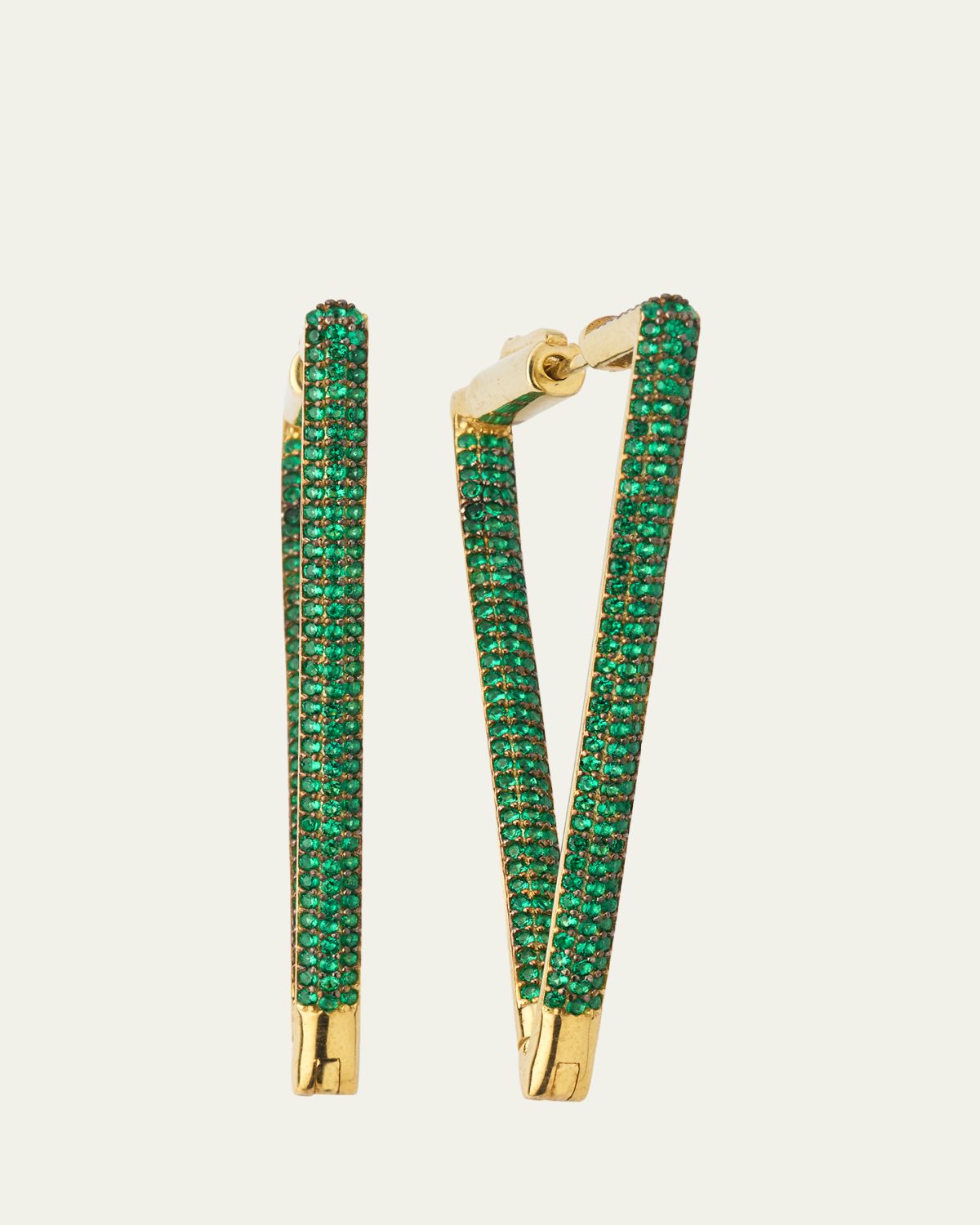 Nickho Rey Bermuda Hoop Earrings with Crystals, Green | Thumbnail 5 Nickho Rey Bermuda Hoop Earrings with Crystals, Green | Thumbnail 5