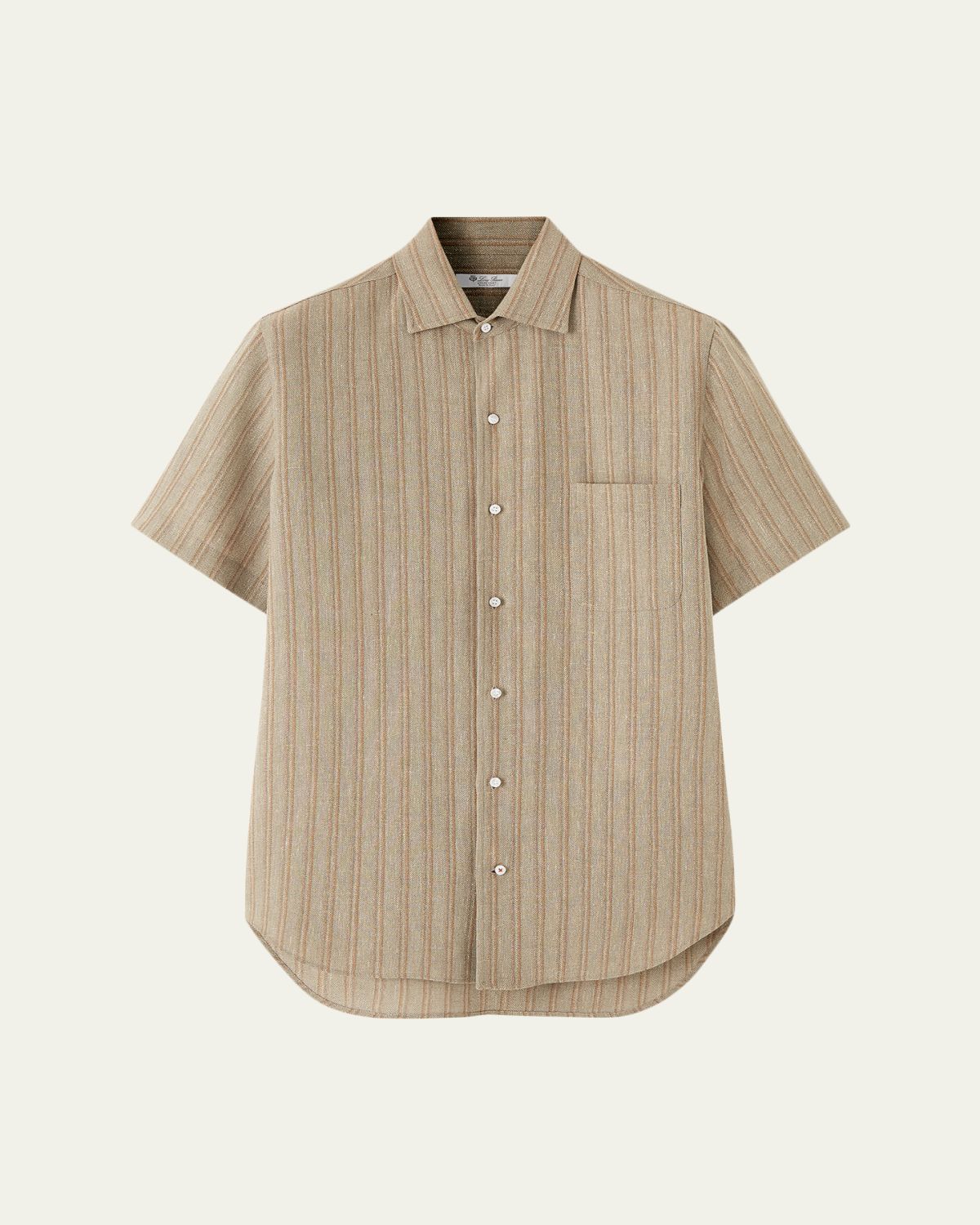 Loro Piana Men's Andre Linen Stripe Short-Sleeve Shirt