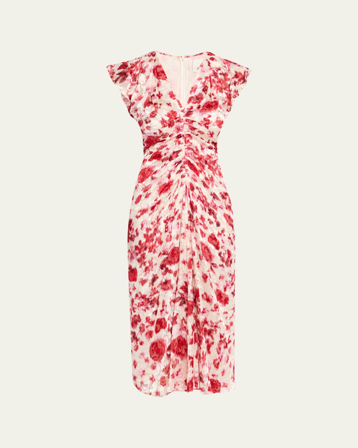 Isabel Marant Lyndsay Floral Burnout Flutter-Sleeve Midi Dress | Thumbnail 6