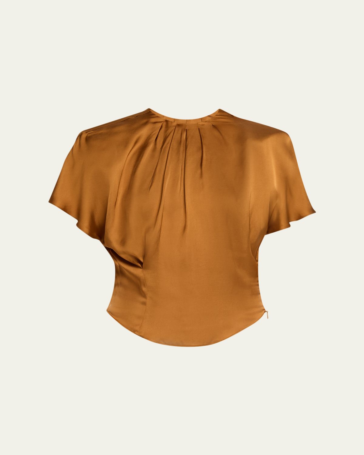 Isabel Marant Sakine Pleated Short-Sleeve Satin Top | Thumbnail 6 Isabel Marant Sakine Pleated Short-Sleeve Satin Top | Thumbnail 6
